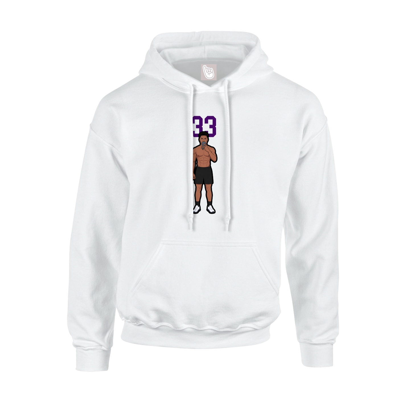 Youth Hoodie — Number Top in White