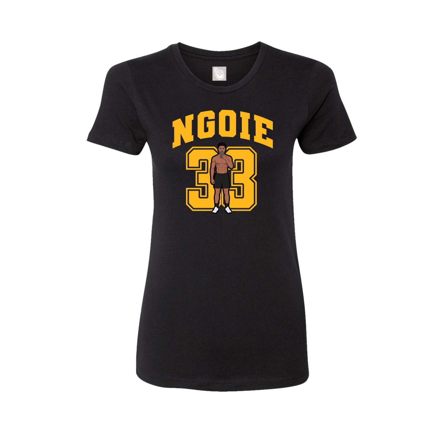 Fitted Women's Tee — Number in Black