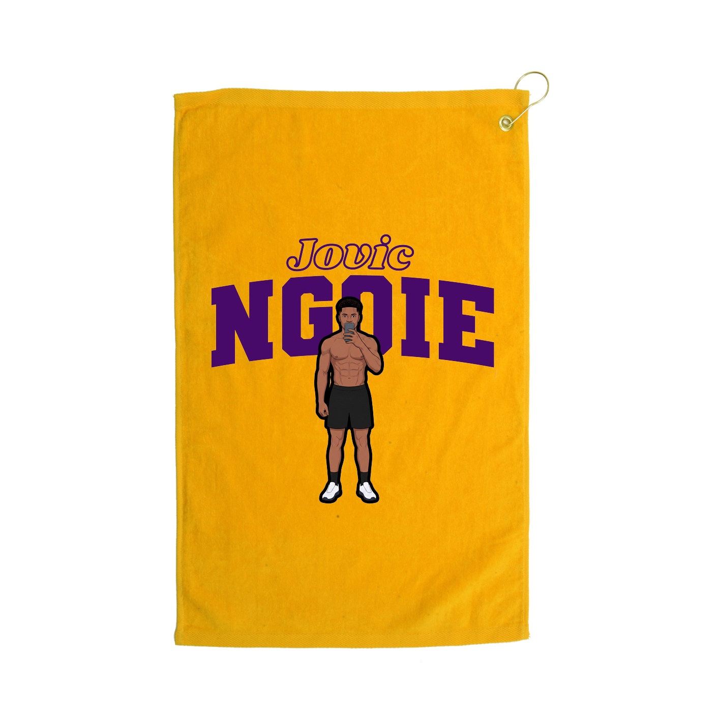 Golf Towel — Name Arch in Gold