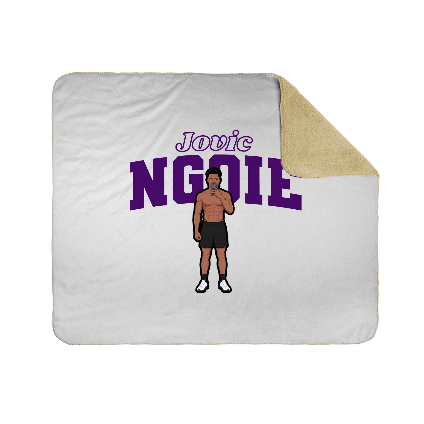 Throw Blanket — Name Arch in White