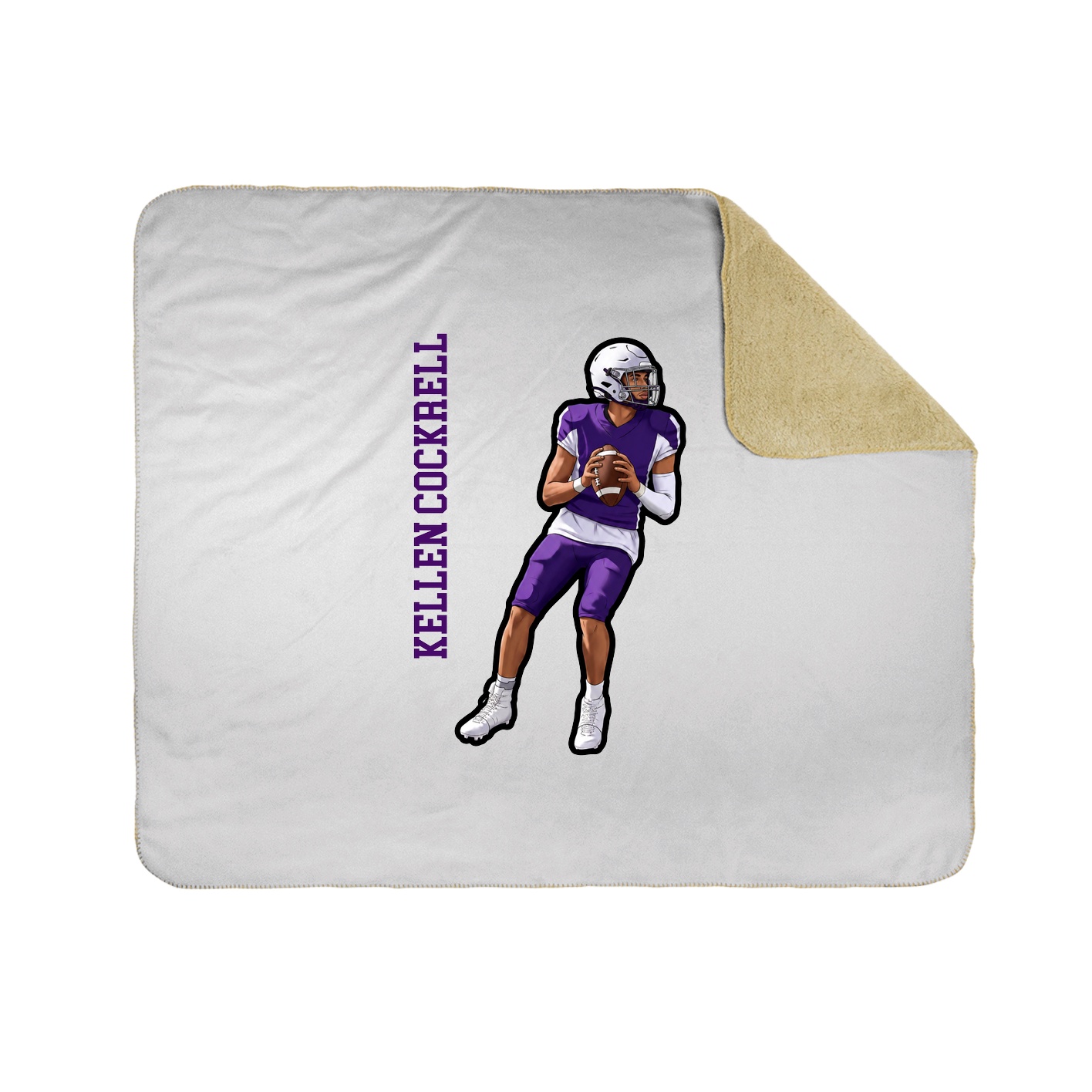 Throw Blanket — Name Vertical in White