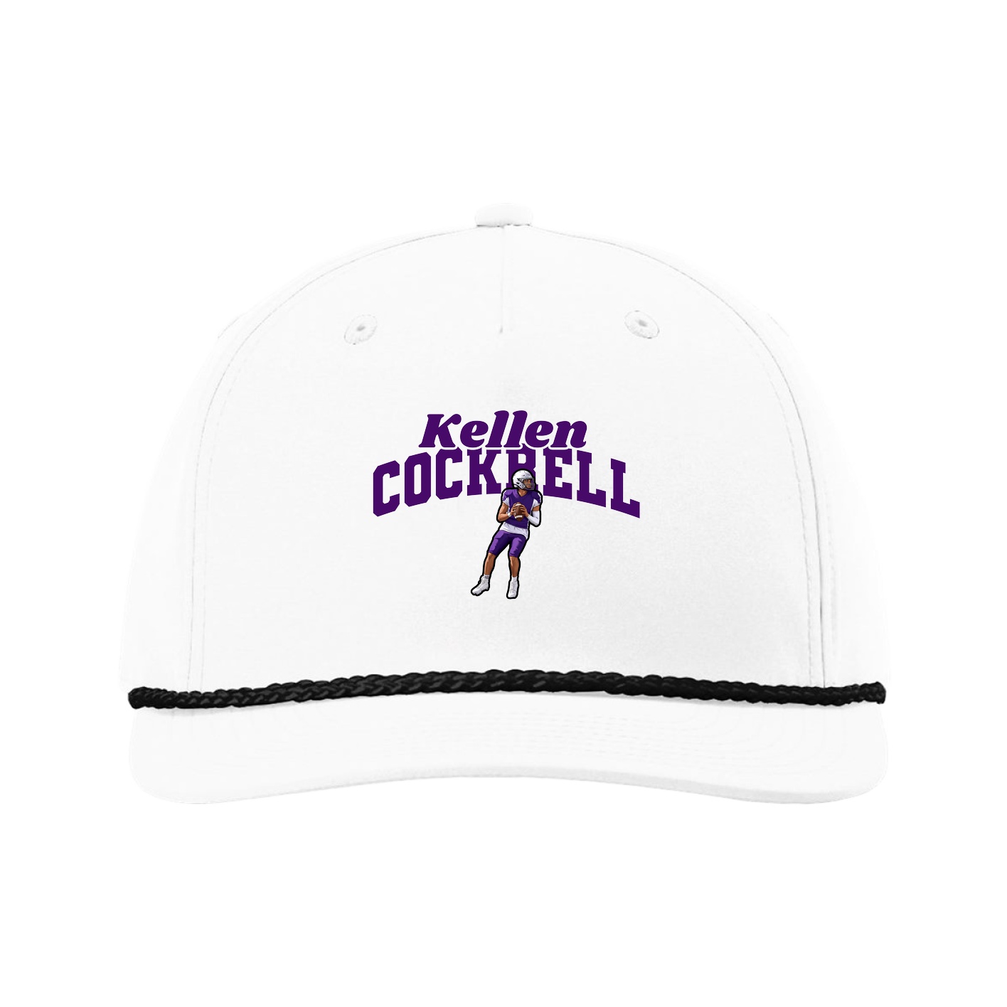 Five-Panel Classic Rope Cap — Signature Arch in White