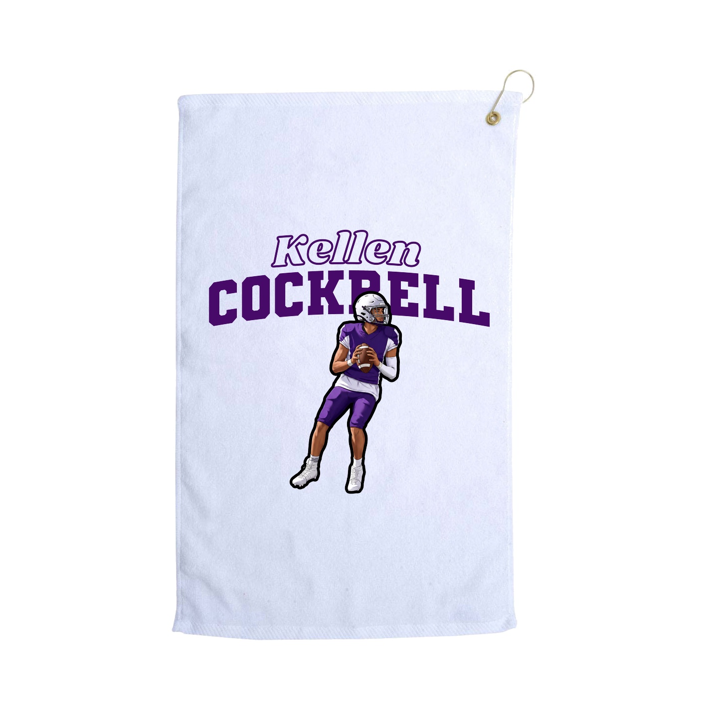 Golf Towel — Name Arch in White