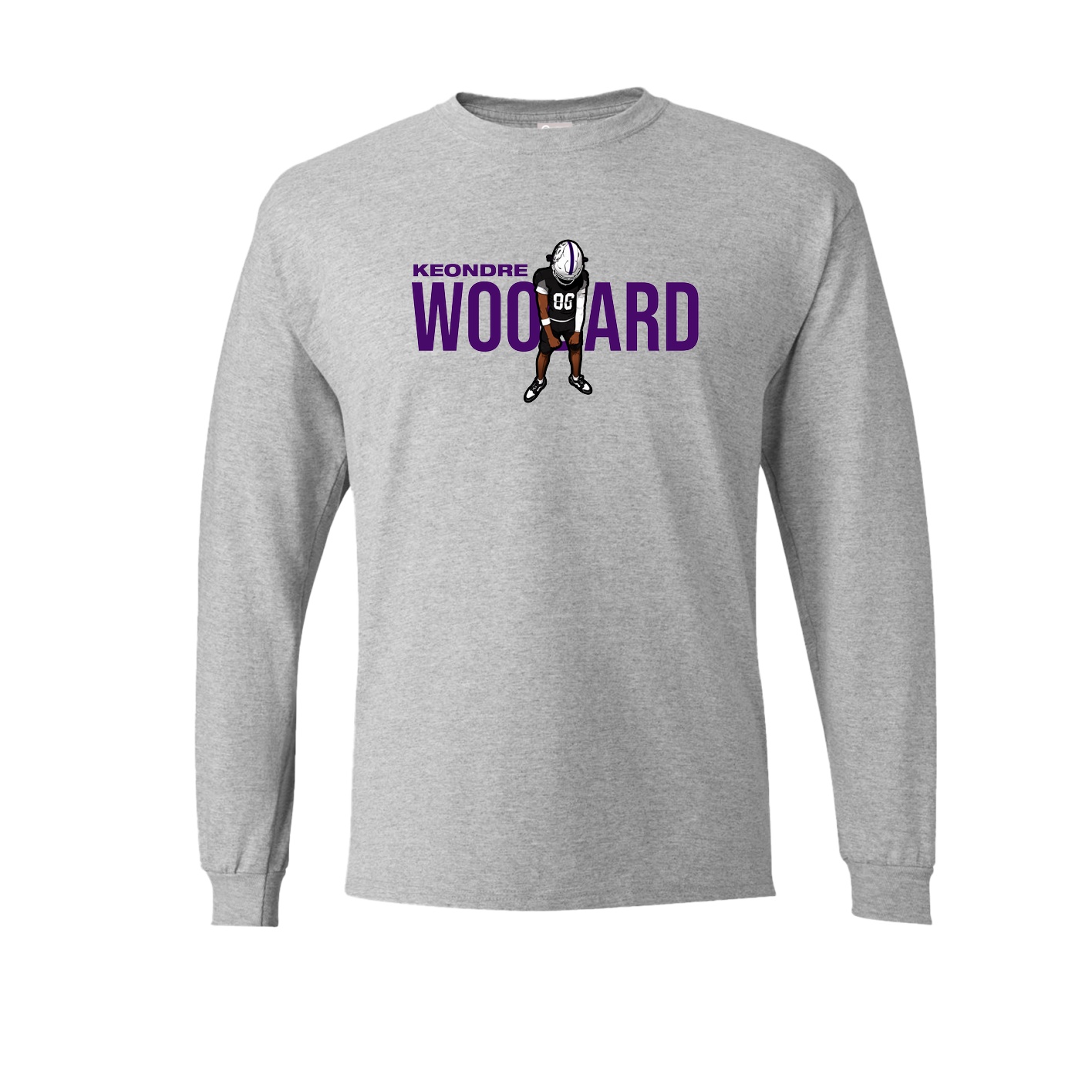 Long Sleeve Tee — Player Name in Grey