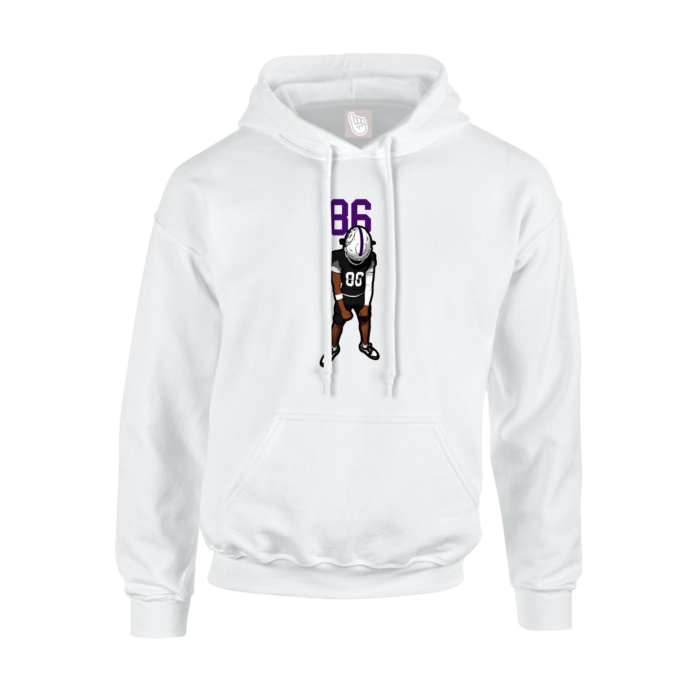 Youth Hoodie — Number Top in White