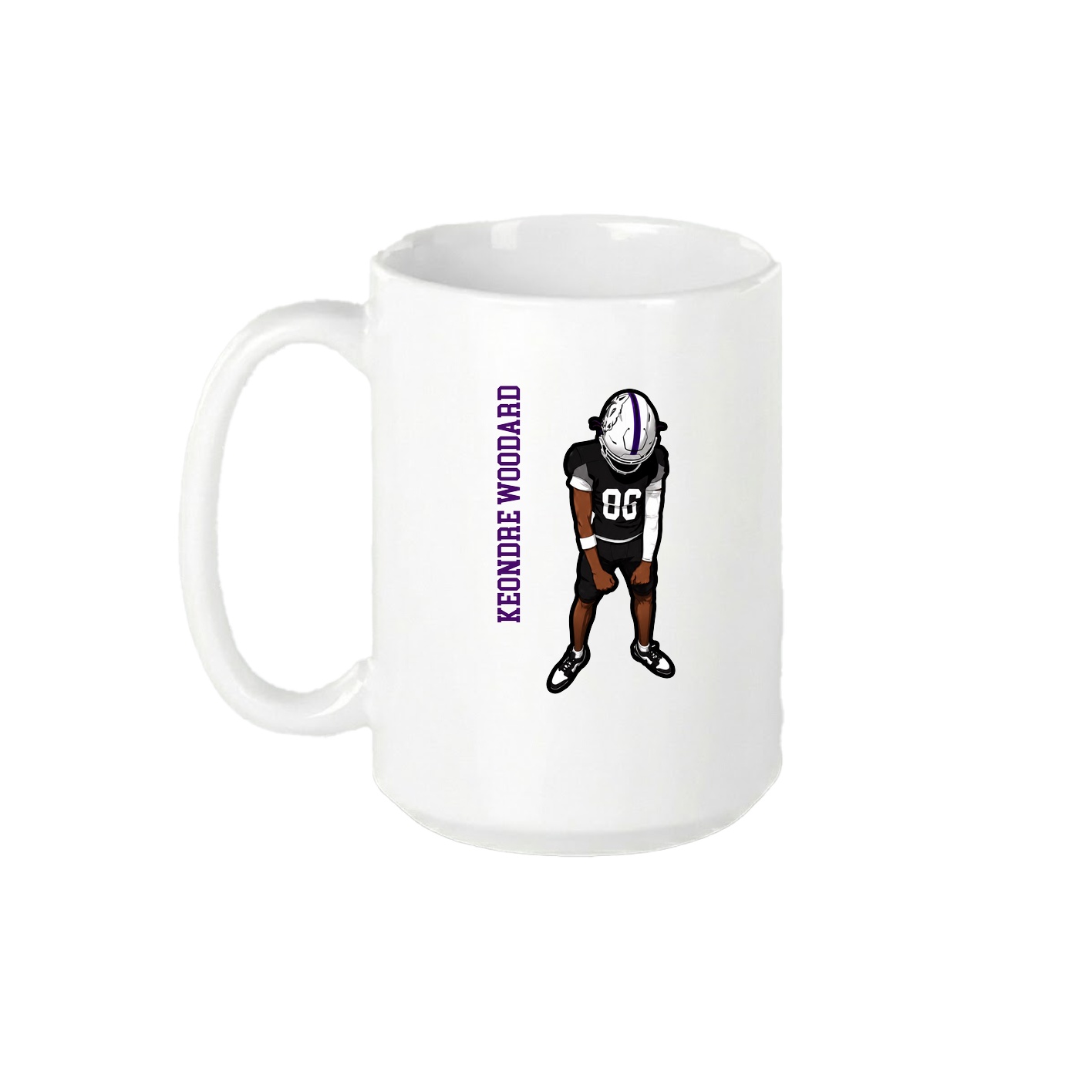 15oz Coffee Mug — Name Vertical in White