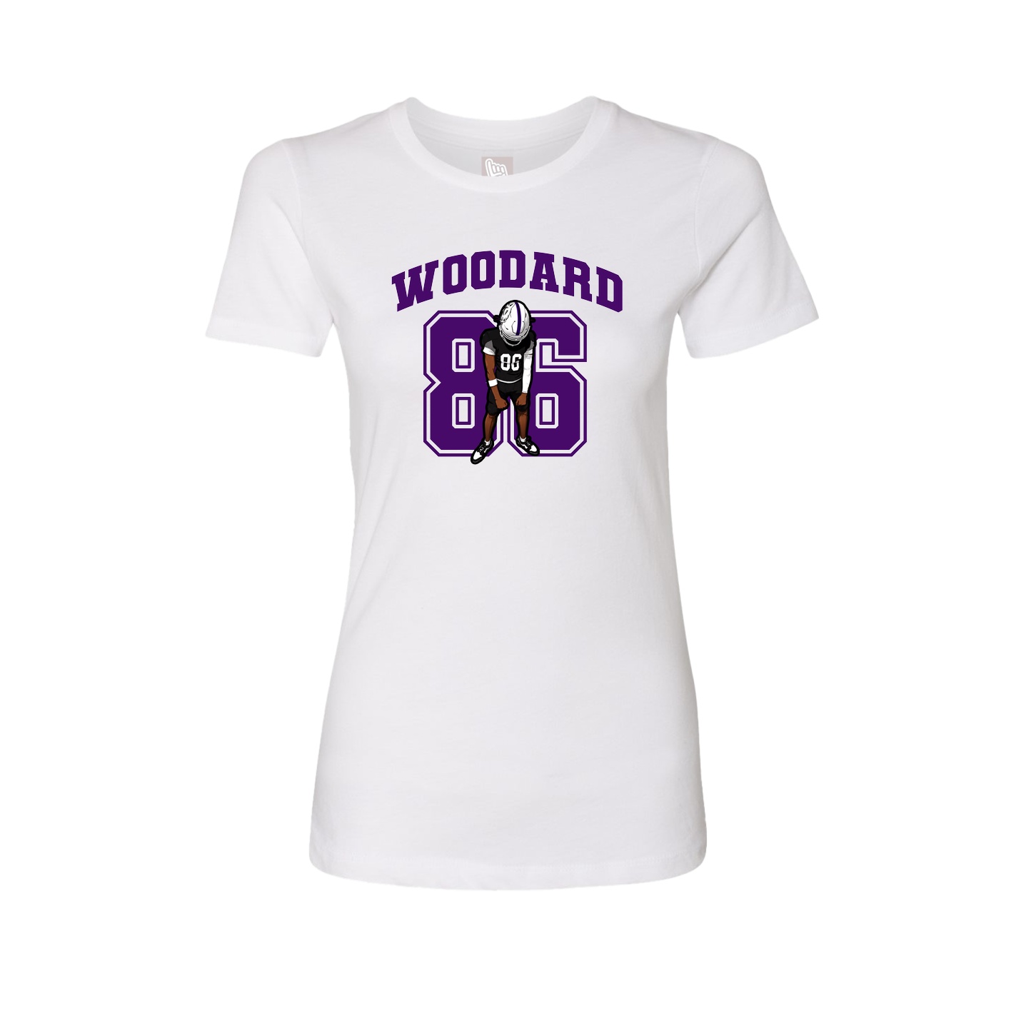 Fitted Women's Tee — Number in White
