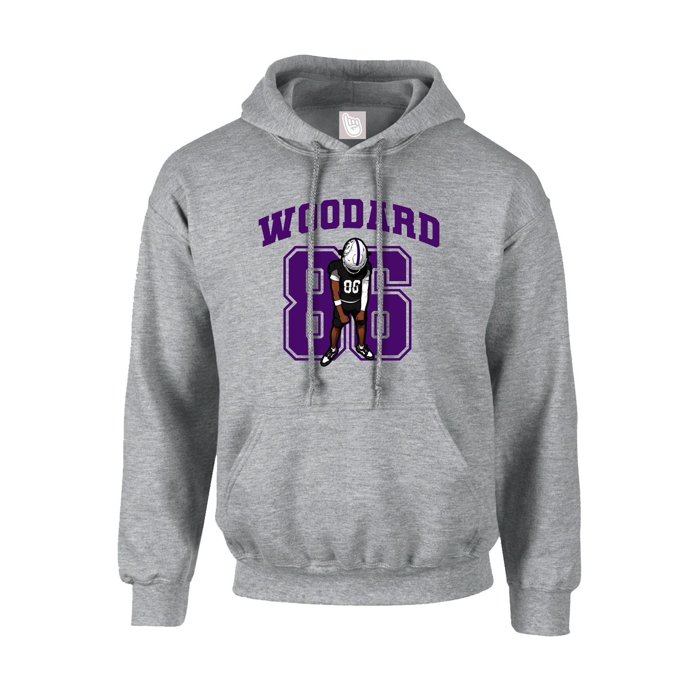 Youth Hoodie — Number in Grey