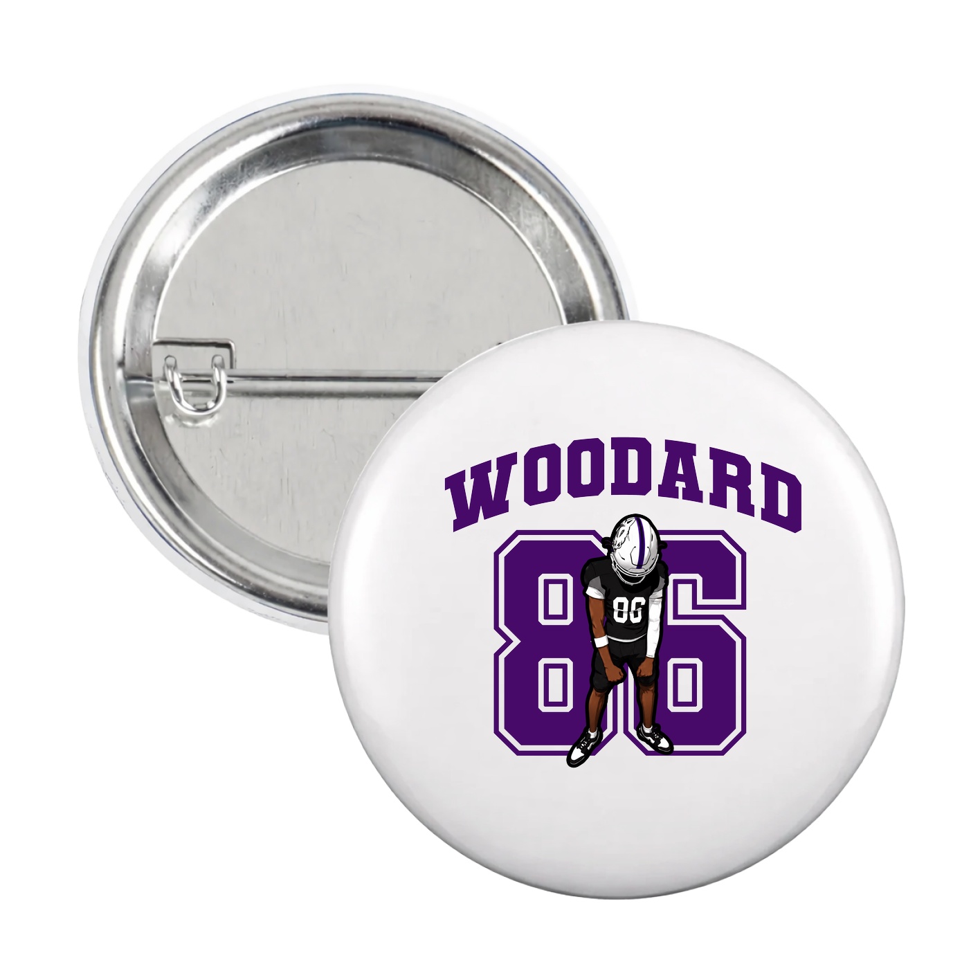 Game Day Button — Number in White
