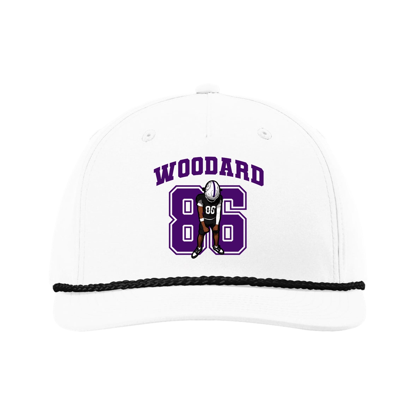 Five-Panel Classic Rope Cap — Number in White