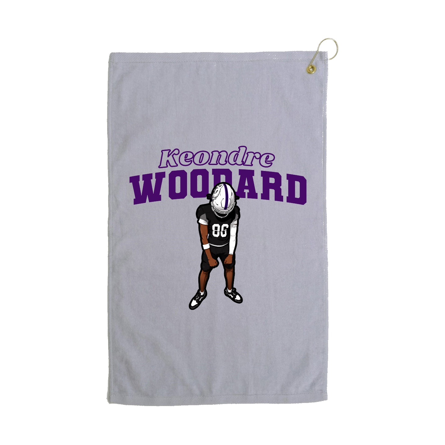 Golf Towel — Name Arch in Grey