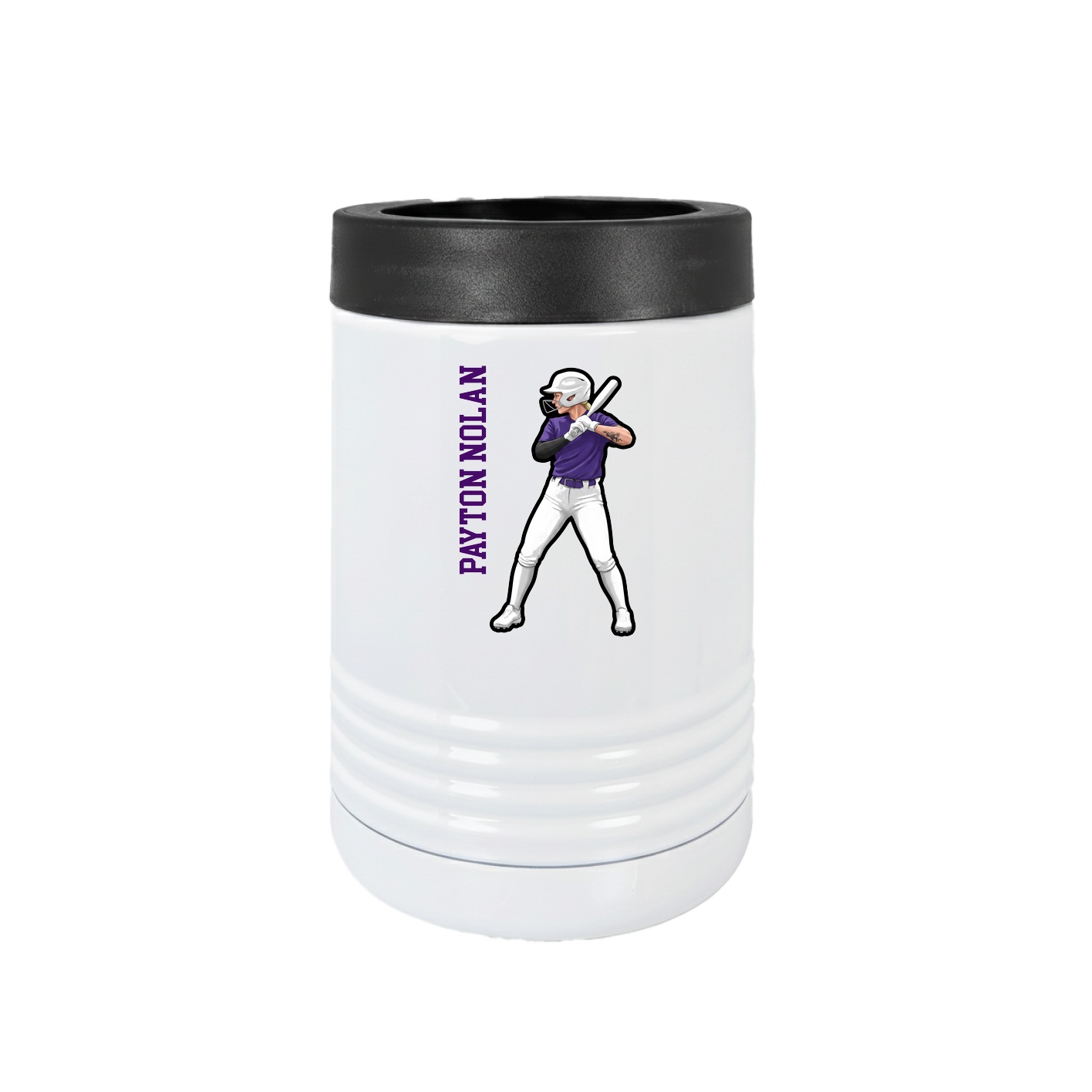 Beverage Holder — Name Vertical in White