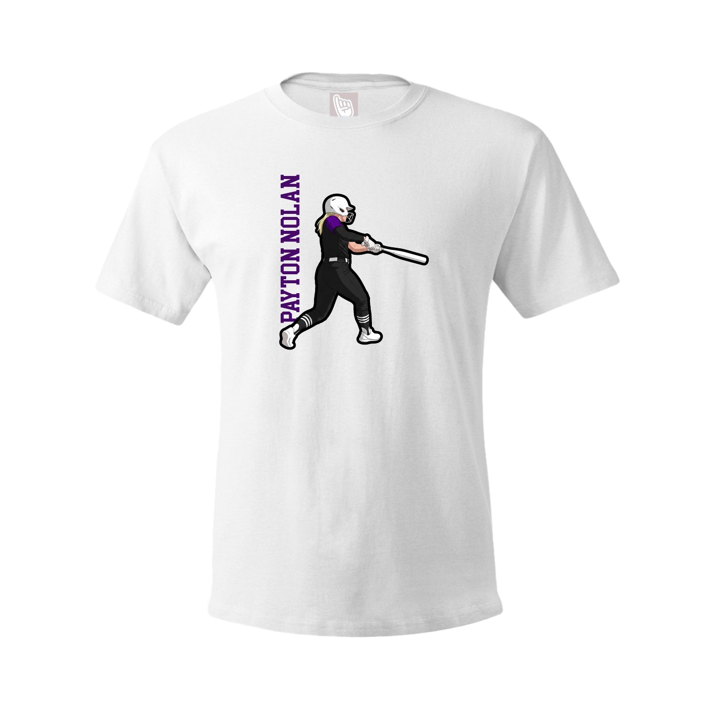 Youth Tee — Name Vertical in White