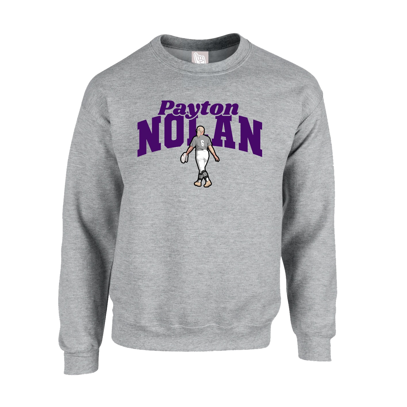 Fleece Crew — Signature Arch in Grey
