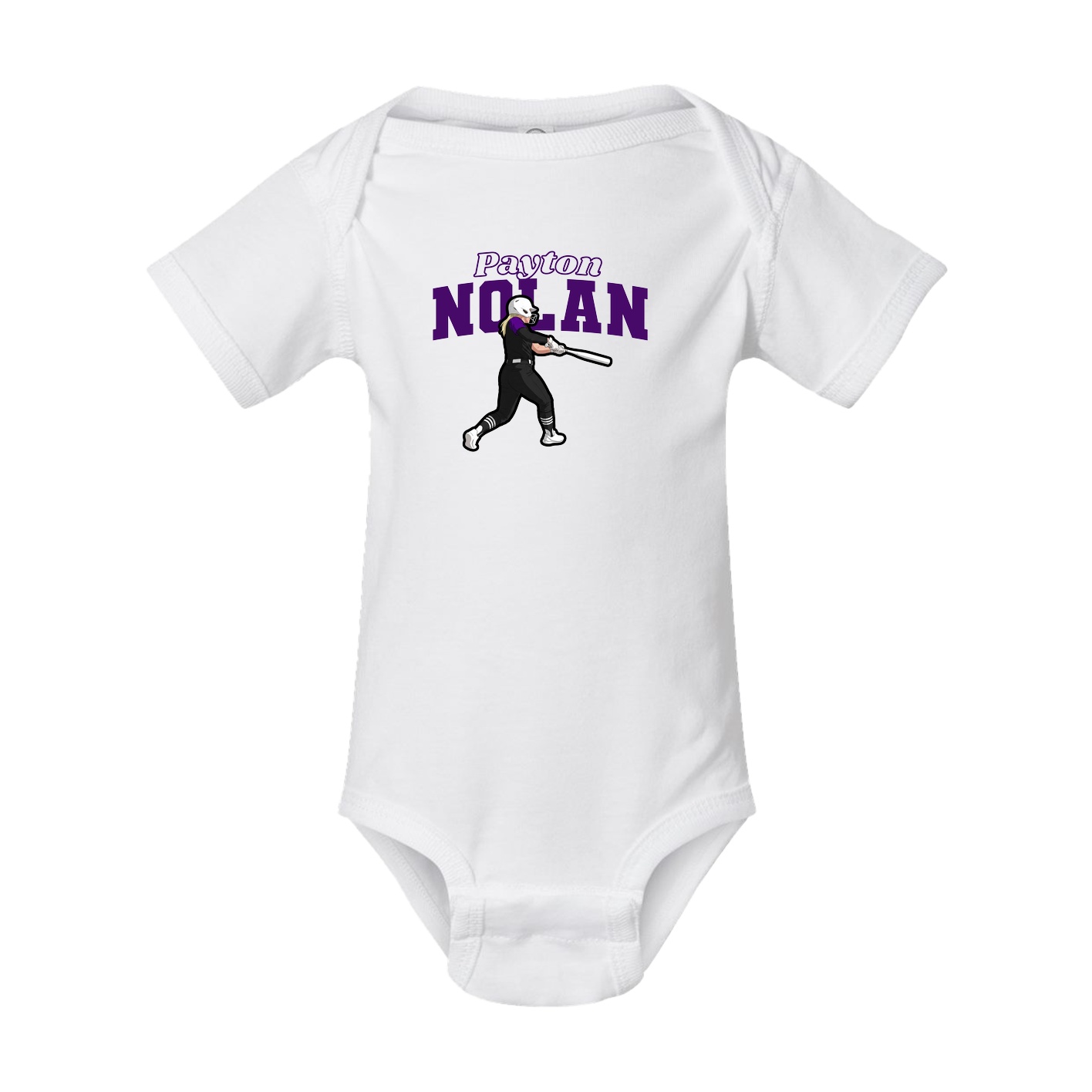 Baby Onesie — Name Arch in White