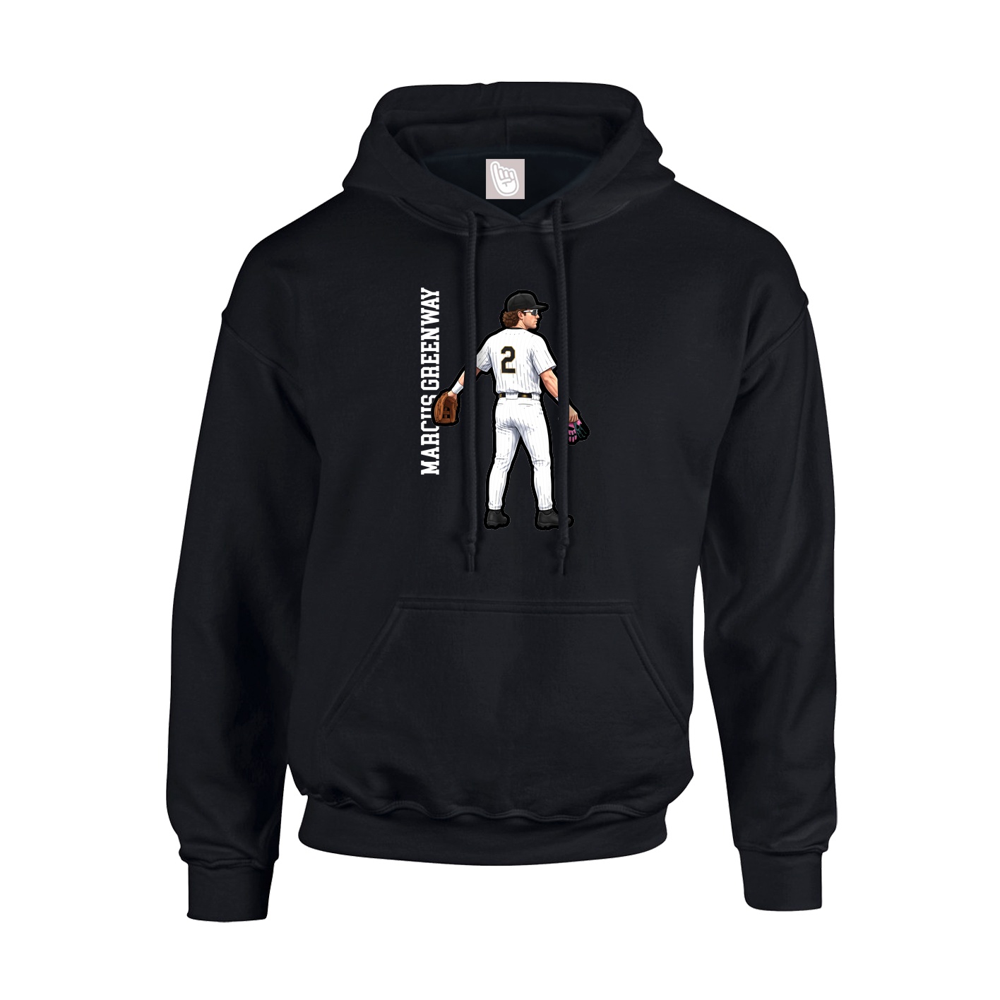 Hoodie — Name Vertical in Black