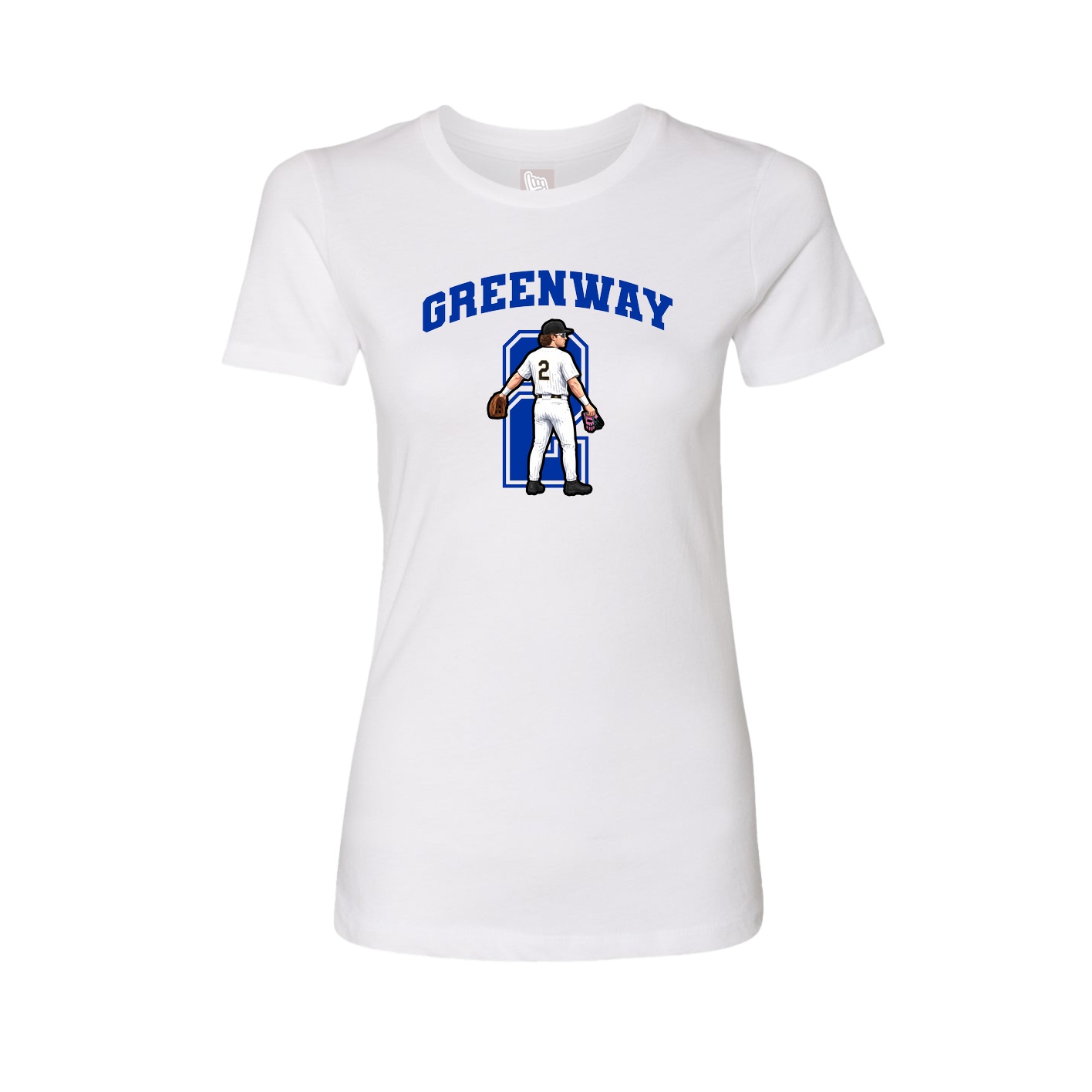 Fitted Women's Tee — Number in White