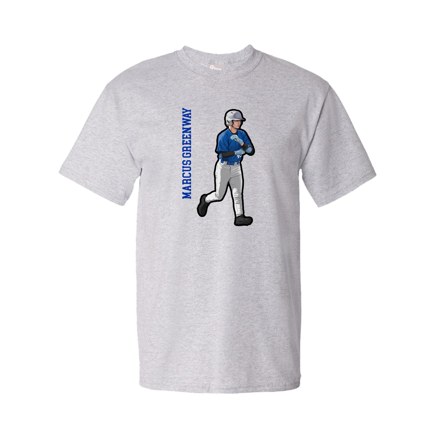 Youth Tee — Name Vertical in Grey