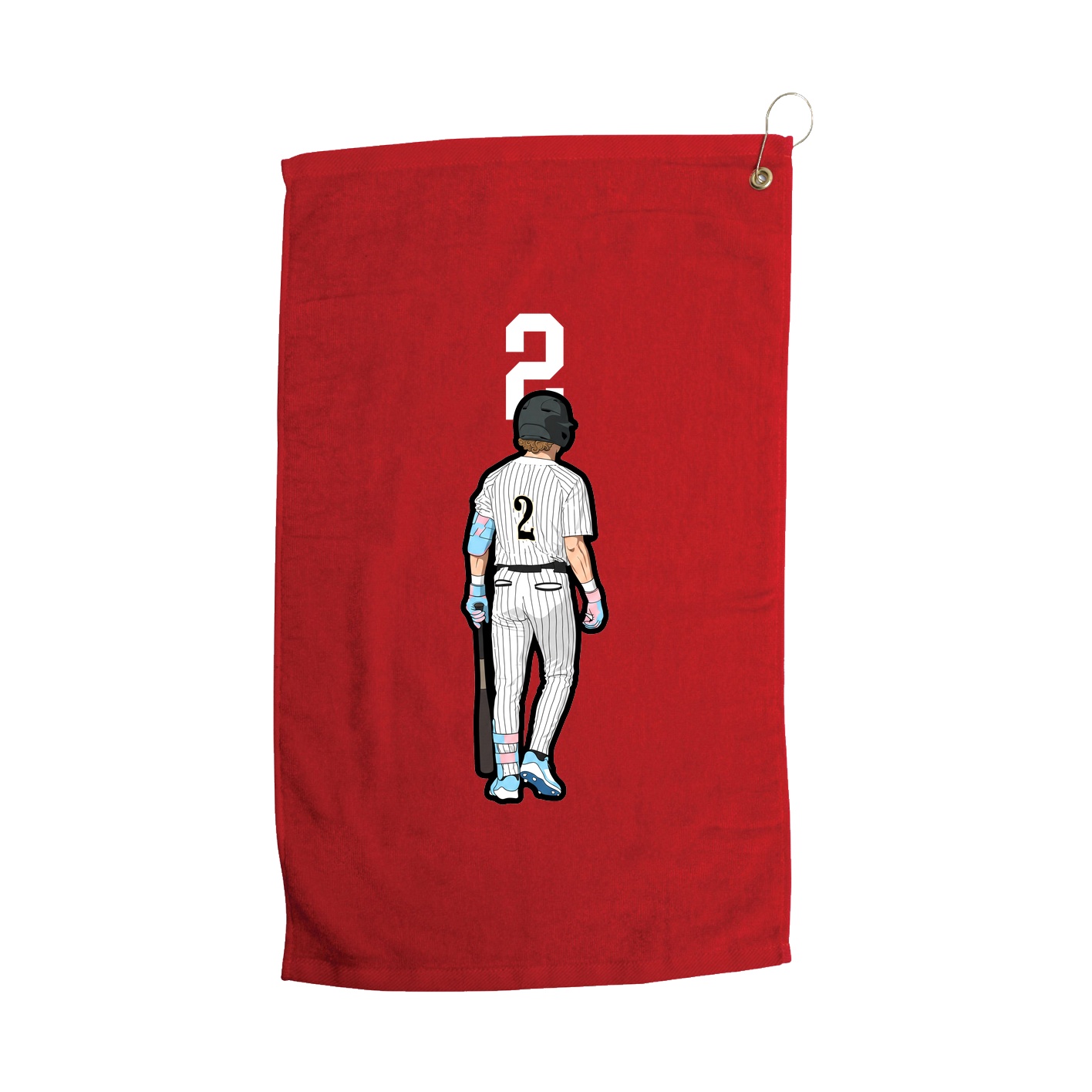 Golf Towel — Number Top in Red