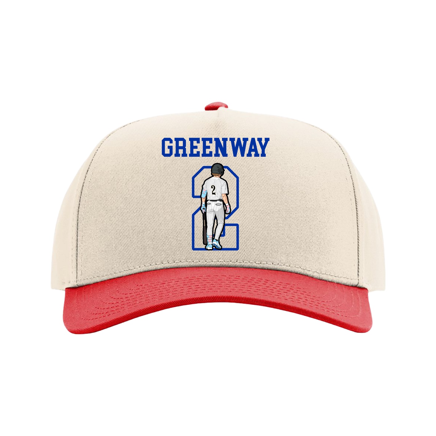 Full Fabric Five-Panel Champ Cap — Shirsey in Cream/Red