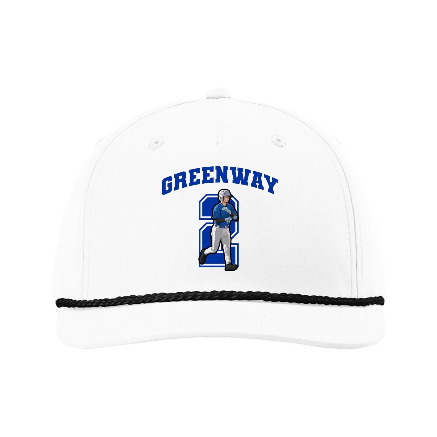 Five-Panel Classic Rope Cap — Number in White