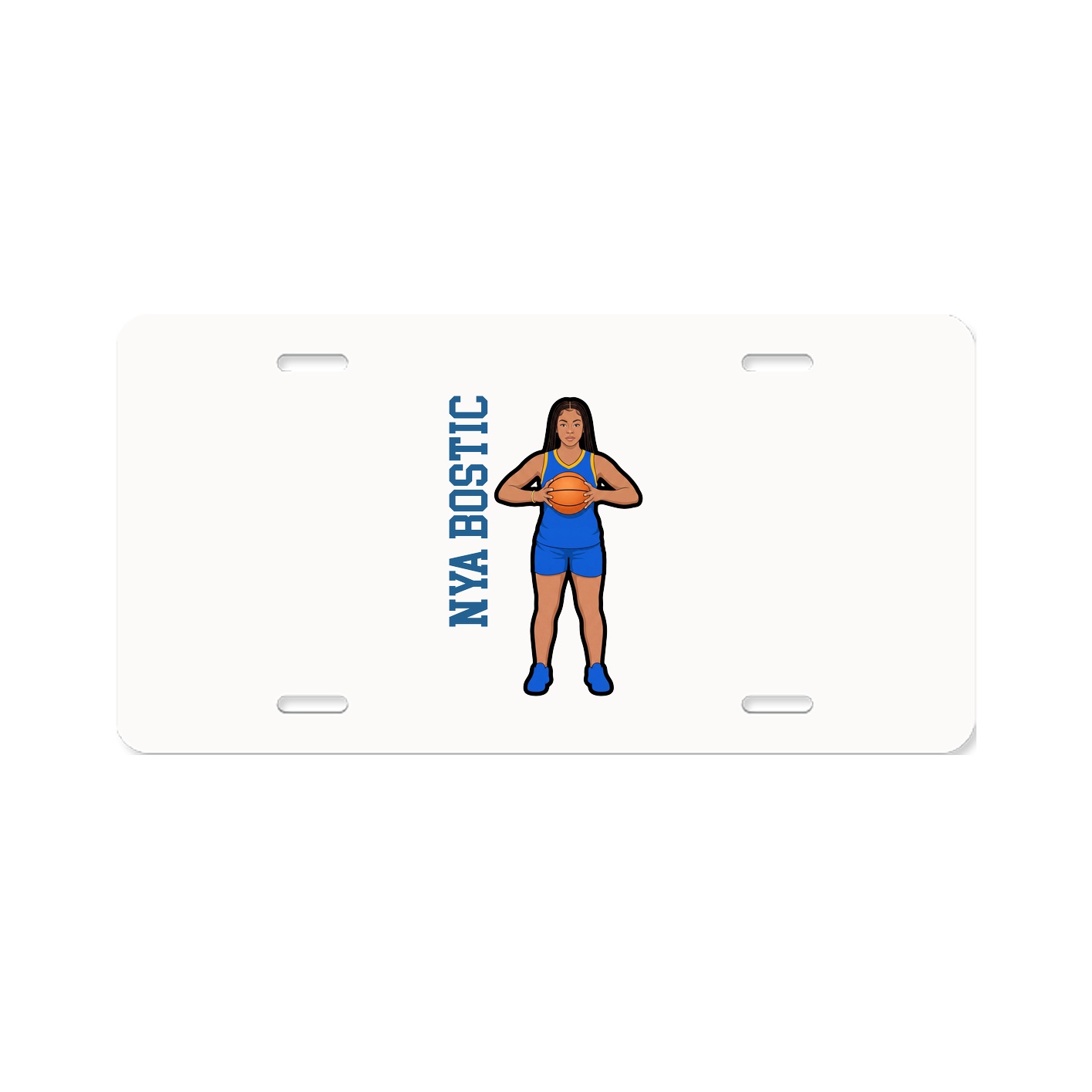 License Plate — Name Vertical in Classic