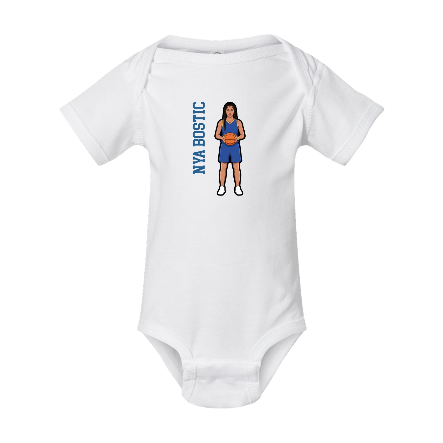 Baby Onesie — Name Vertical in White