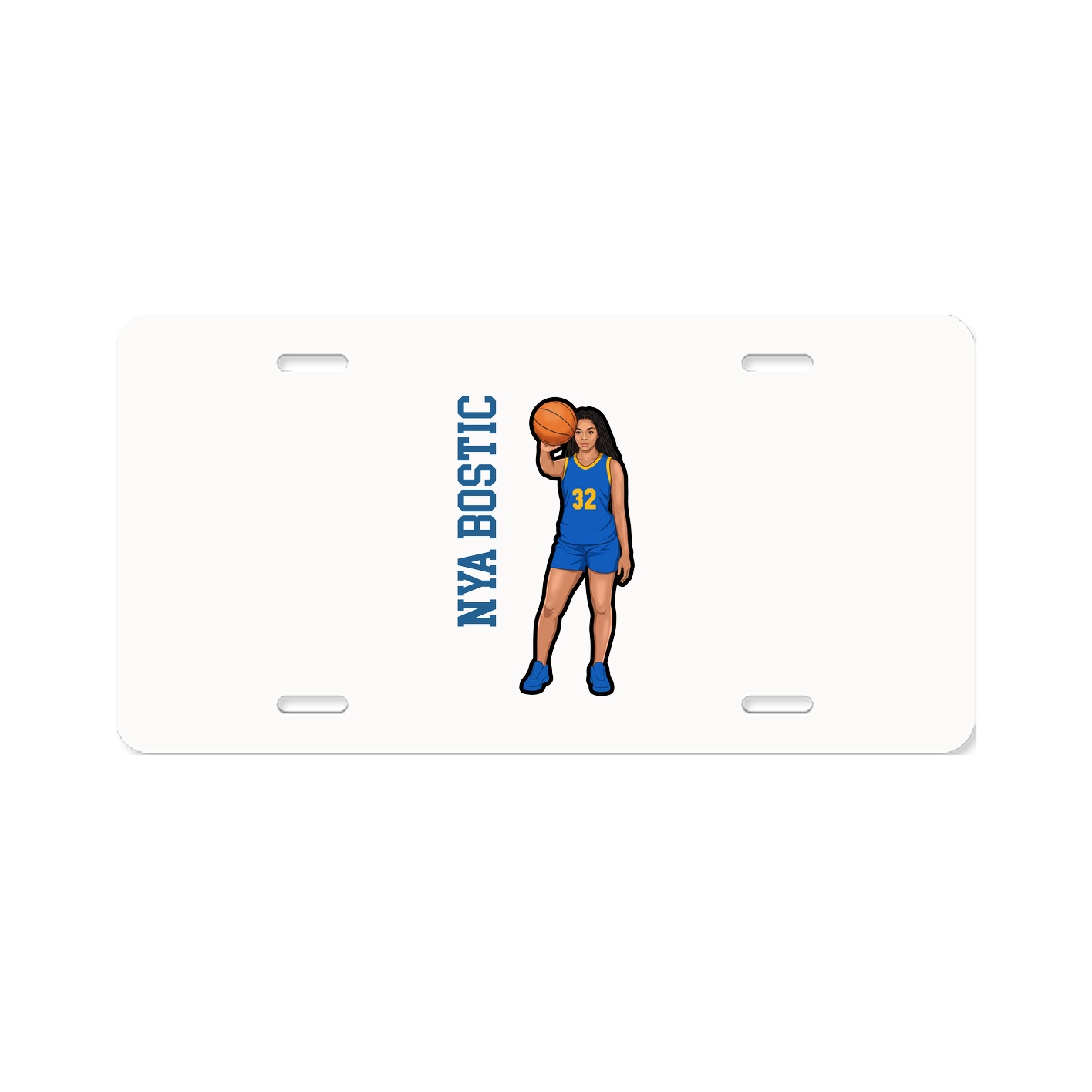 License Plate — Name Vertical in Classic