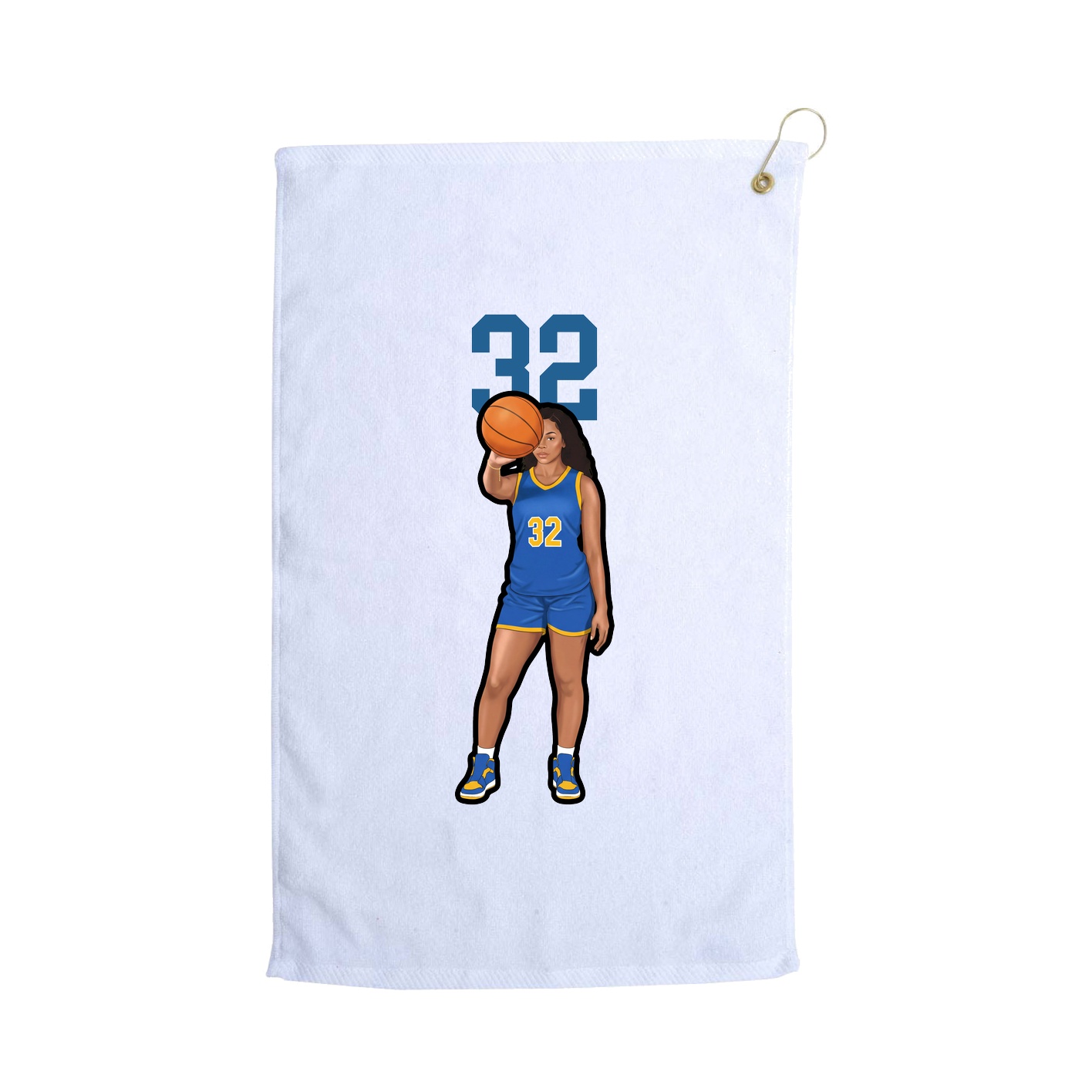 Golf Towel — Number Top in White