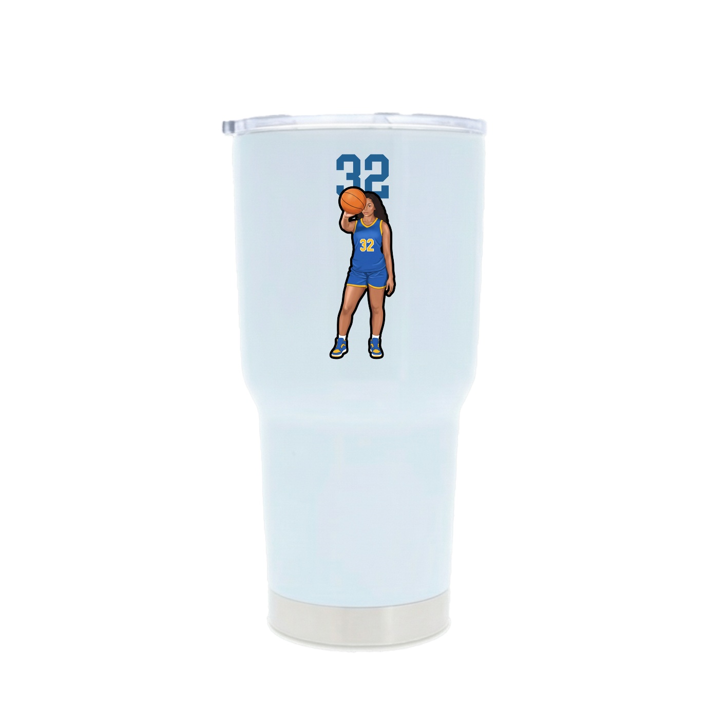 30oz Stainless Steel Tumbler — Number Top in White