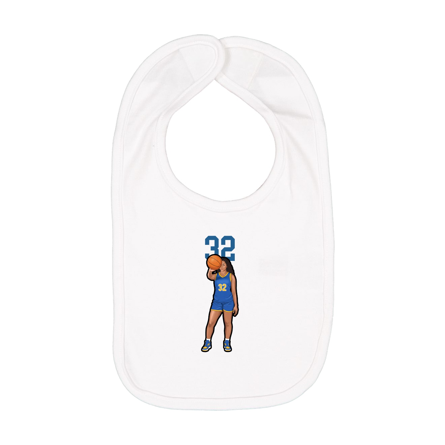 Infant Bib — Number Top in White