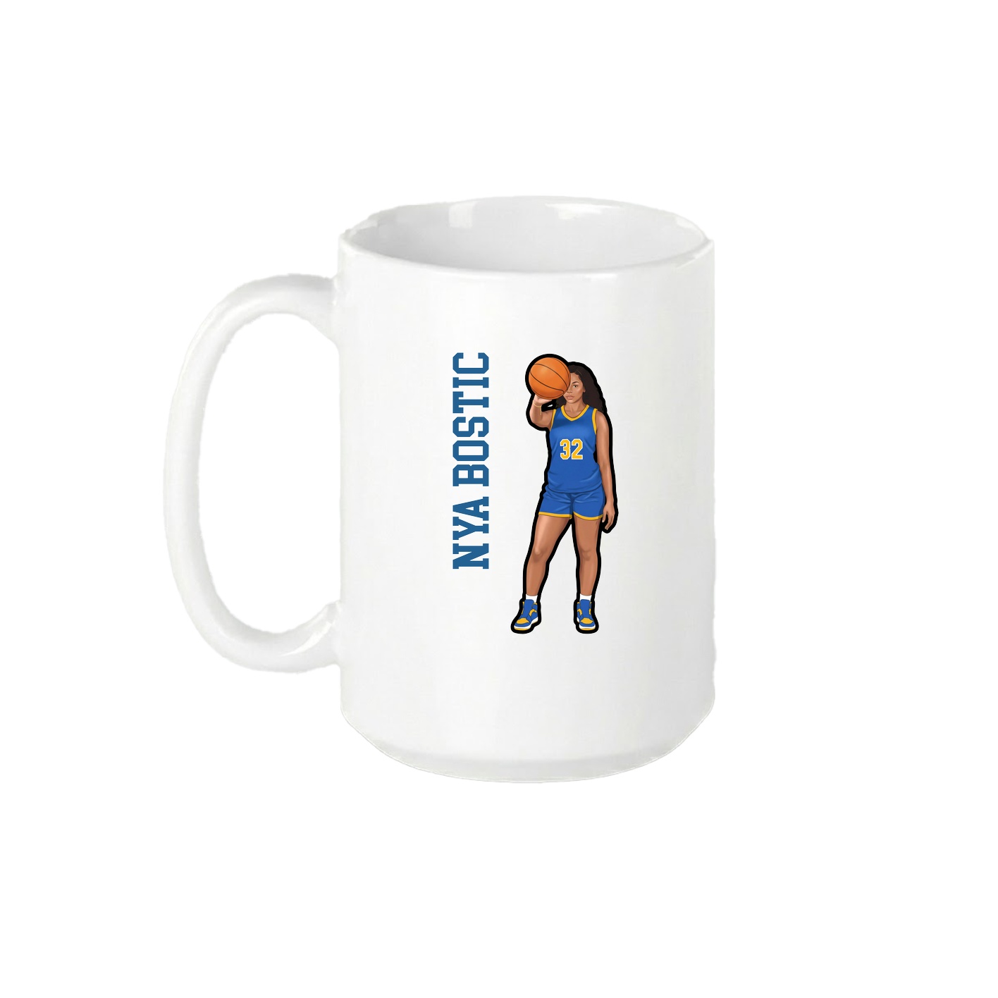 15oz Coffee Mug — Name Vertical in White