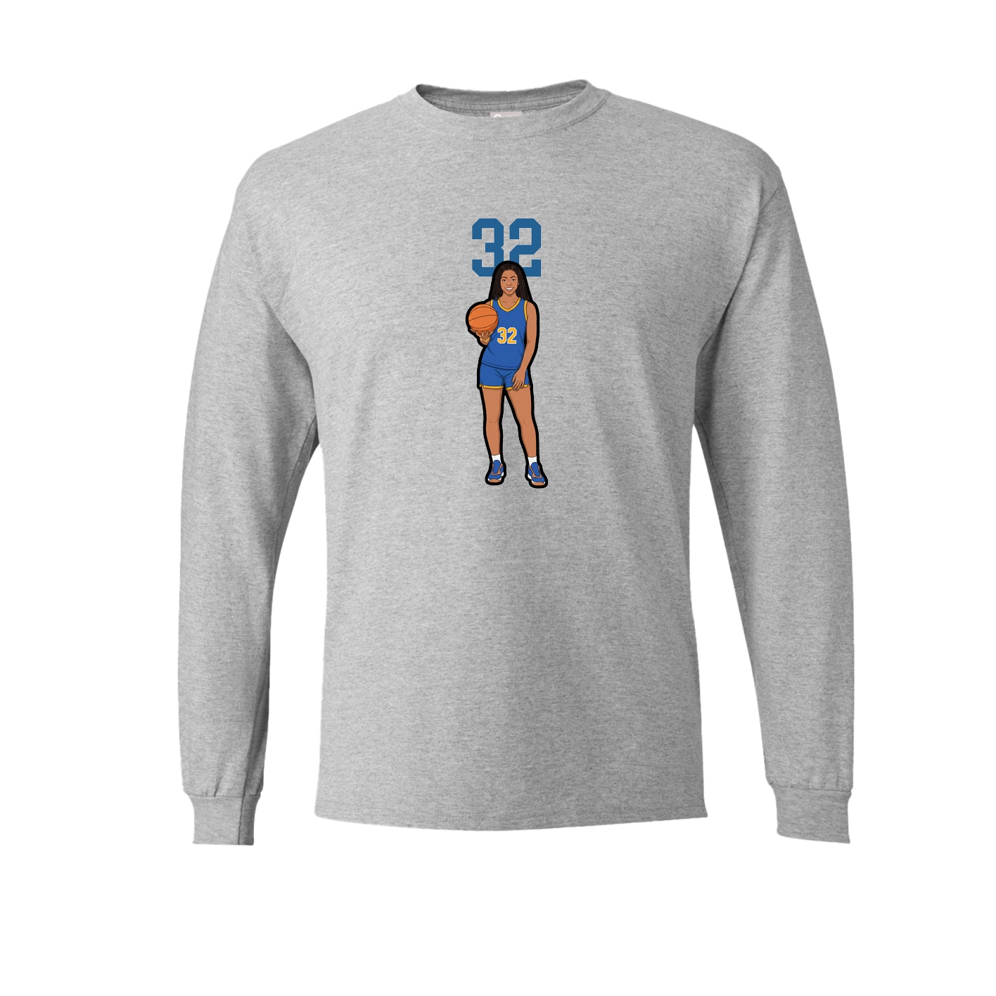 Long Sleeve Tee — Number Top in Grey