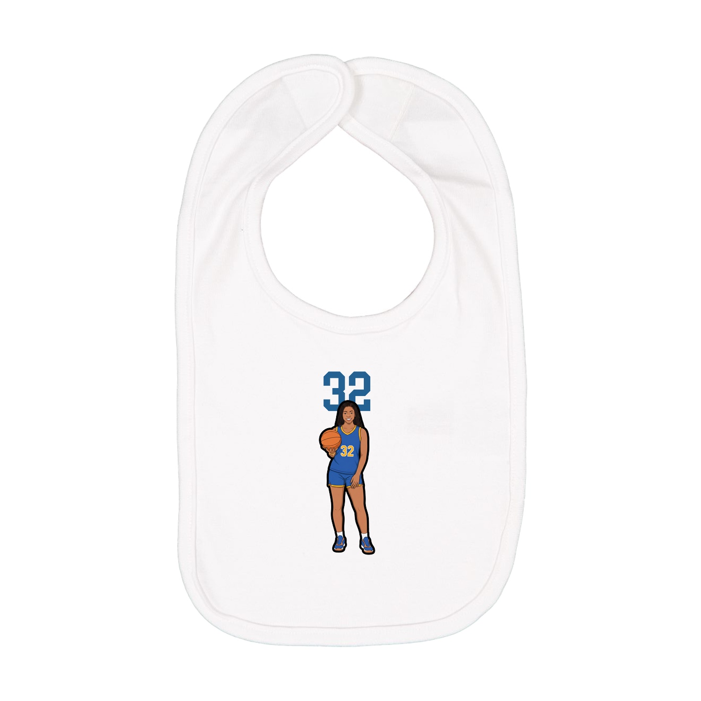Infant Bib — Number Top in White