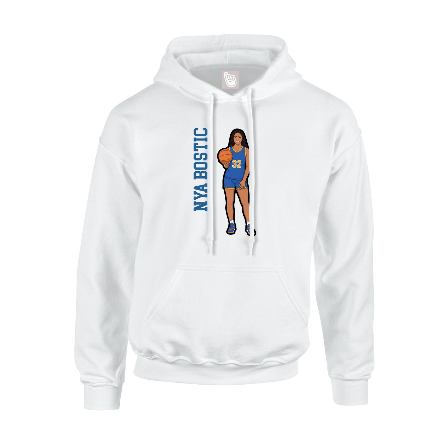 Youth Hoodie — Name Vertical in White