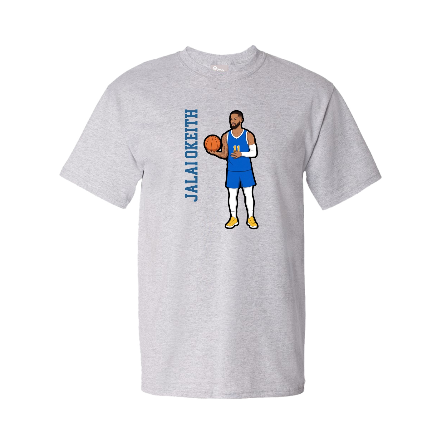 Tee — Name Vertical in Grey