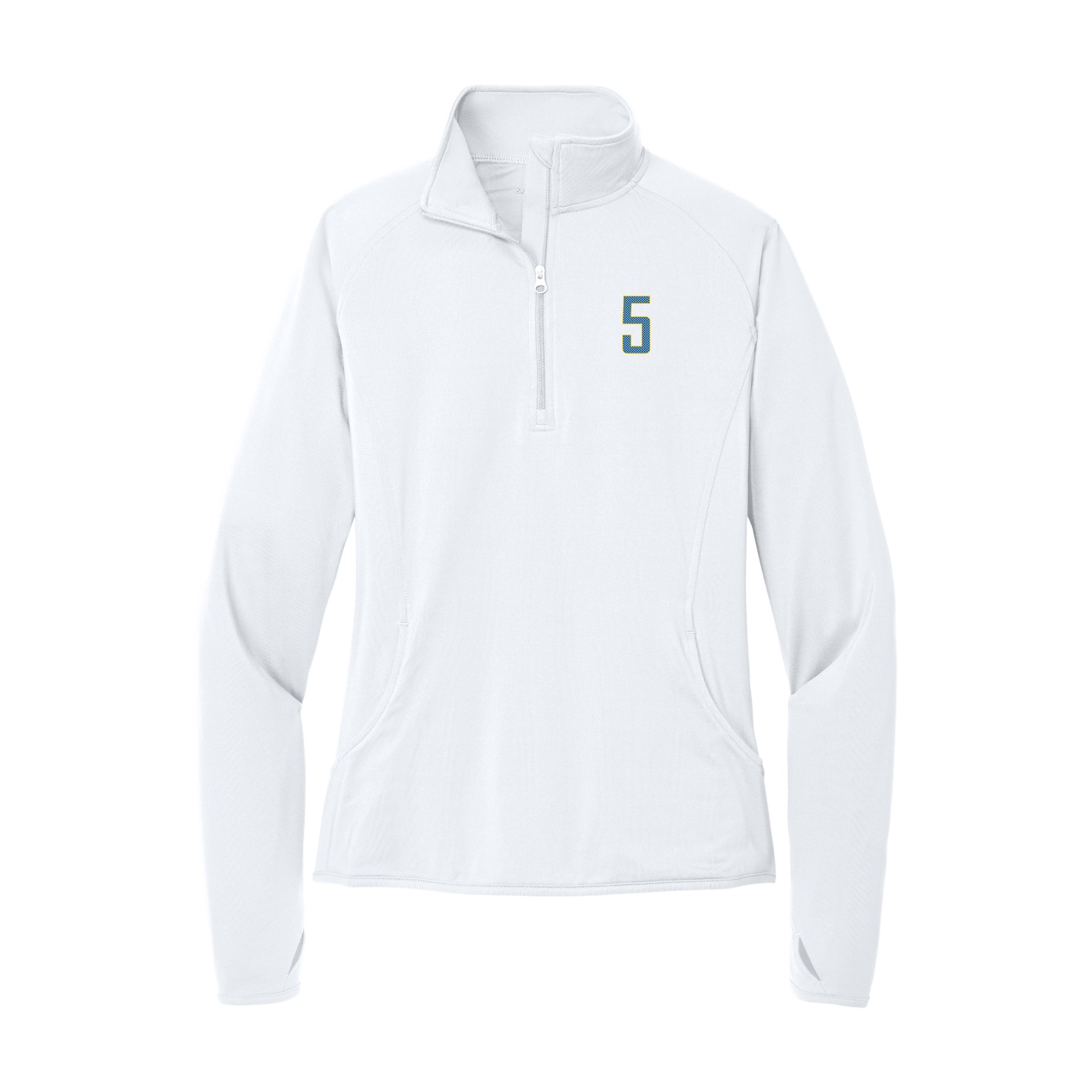 Women's Q-Zip Pullover — Front Shirsy in White