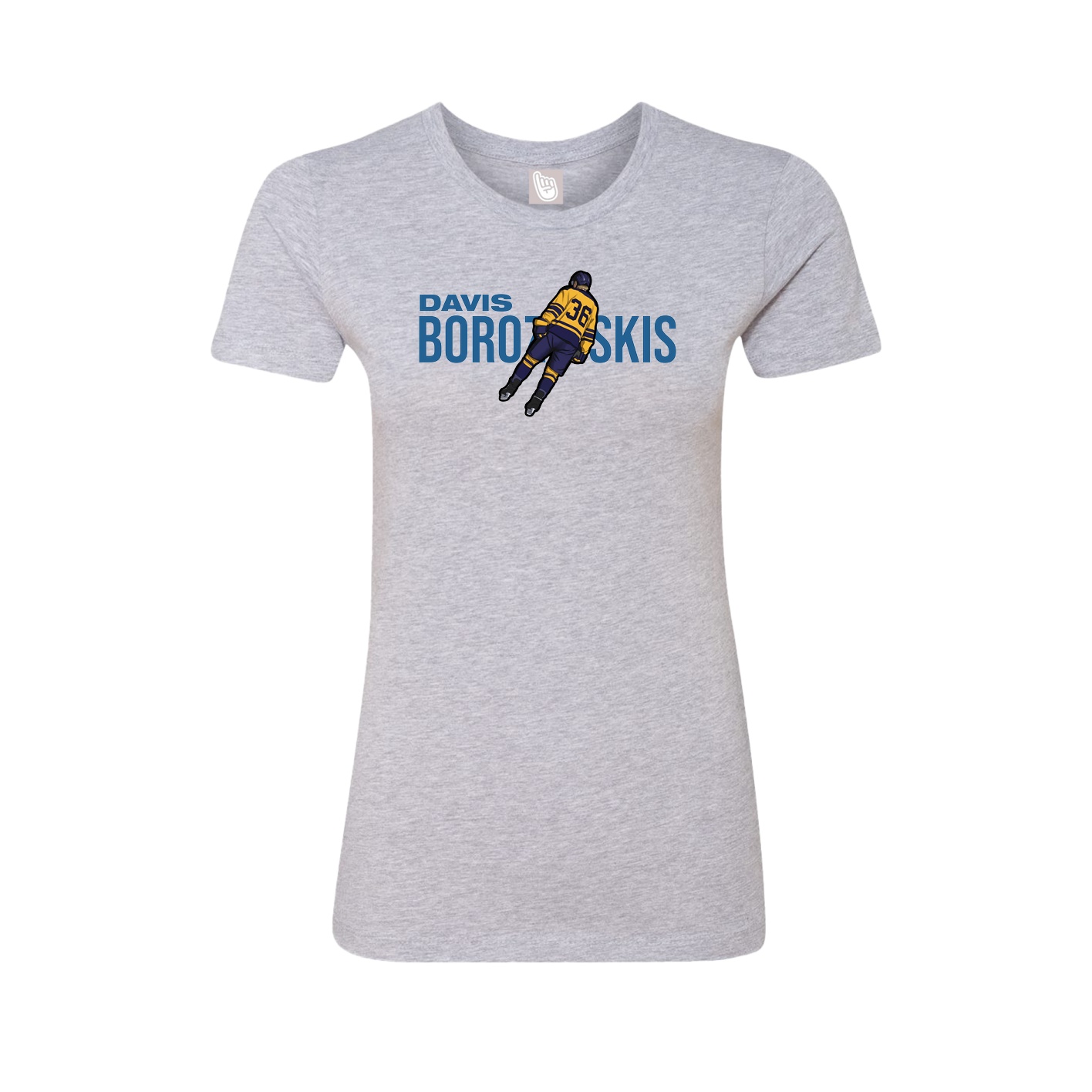 Fitted Women's Tee — Player Name in Grey