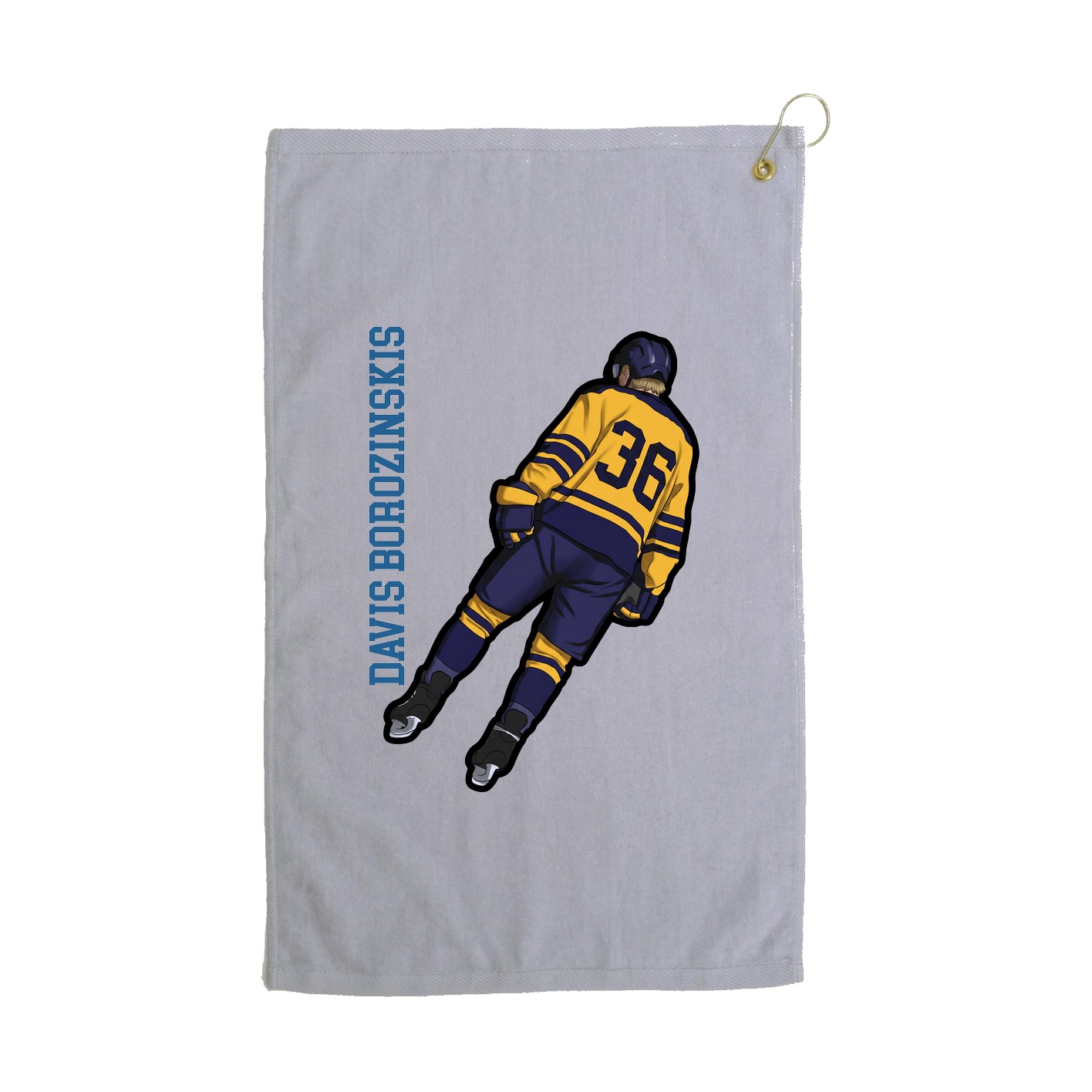 Golf Towel — Name Vertical in Grey