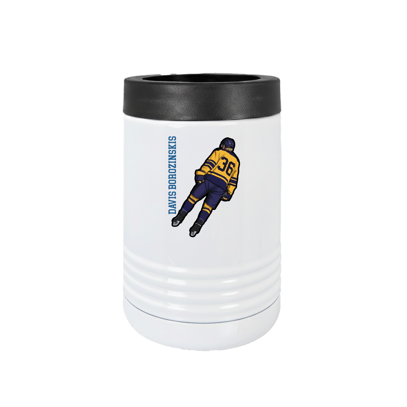 Beverage Holder — Name Vertical in White