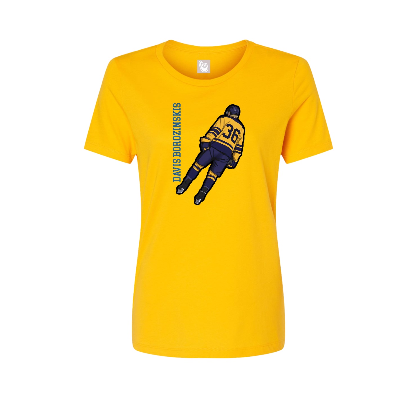 Fitted Women's Tee — Name Vertical in Gold
