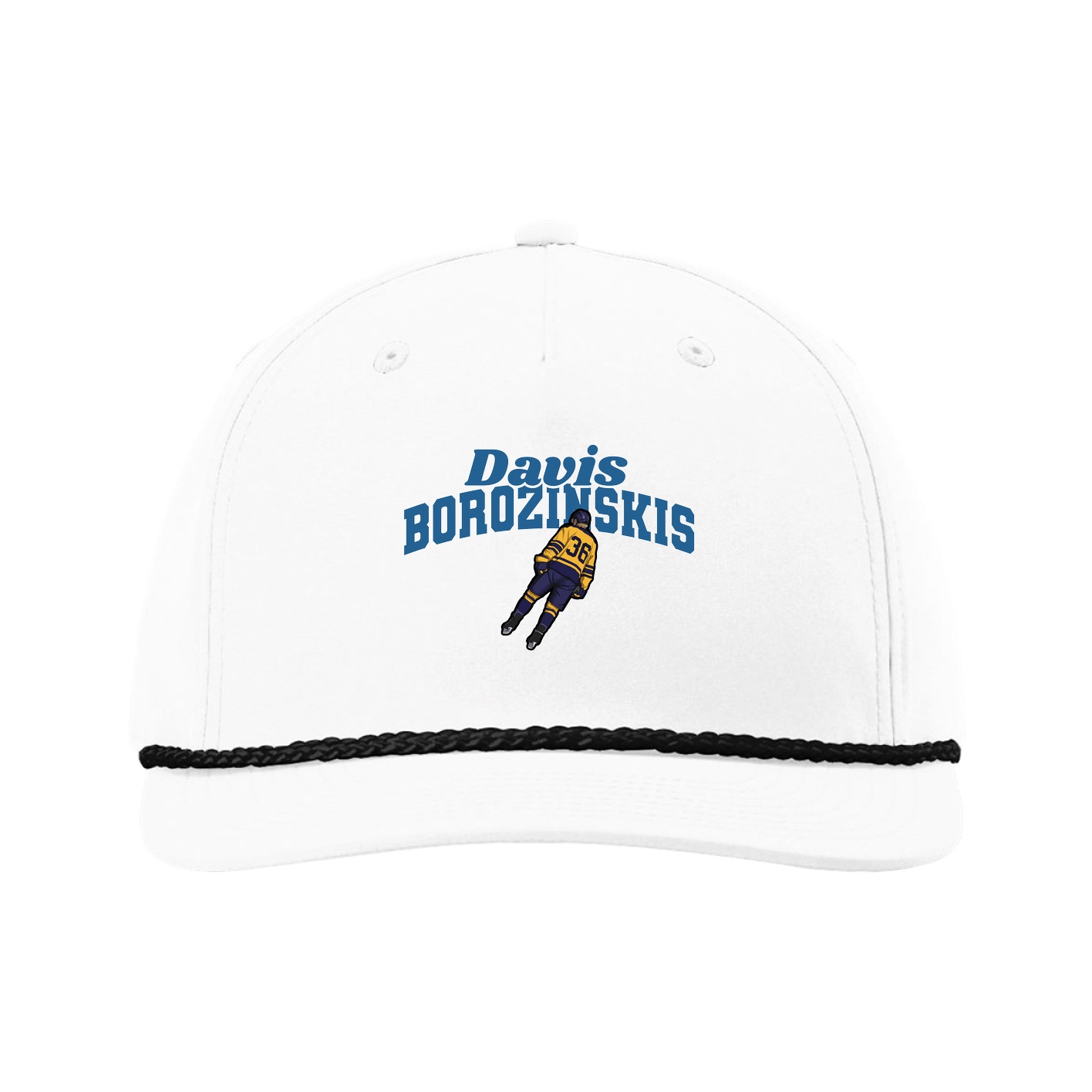 Five-Panel Classic Rope Cap — Signature Arch in White