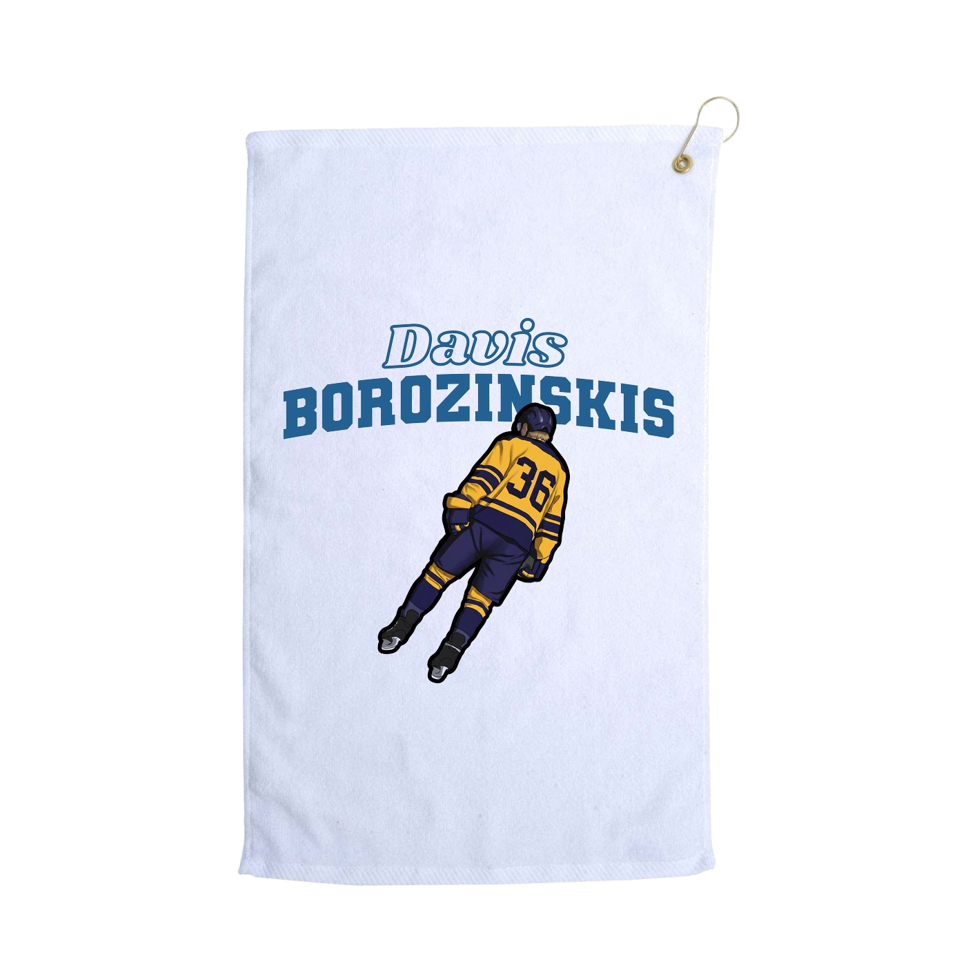 Golf Towel — Name Arch in White