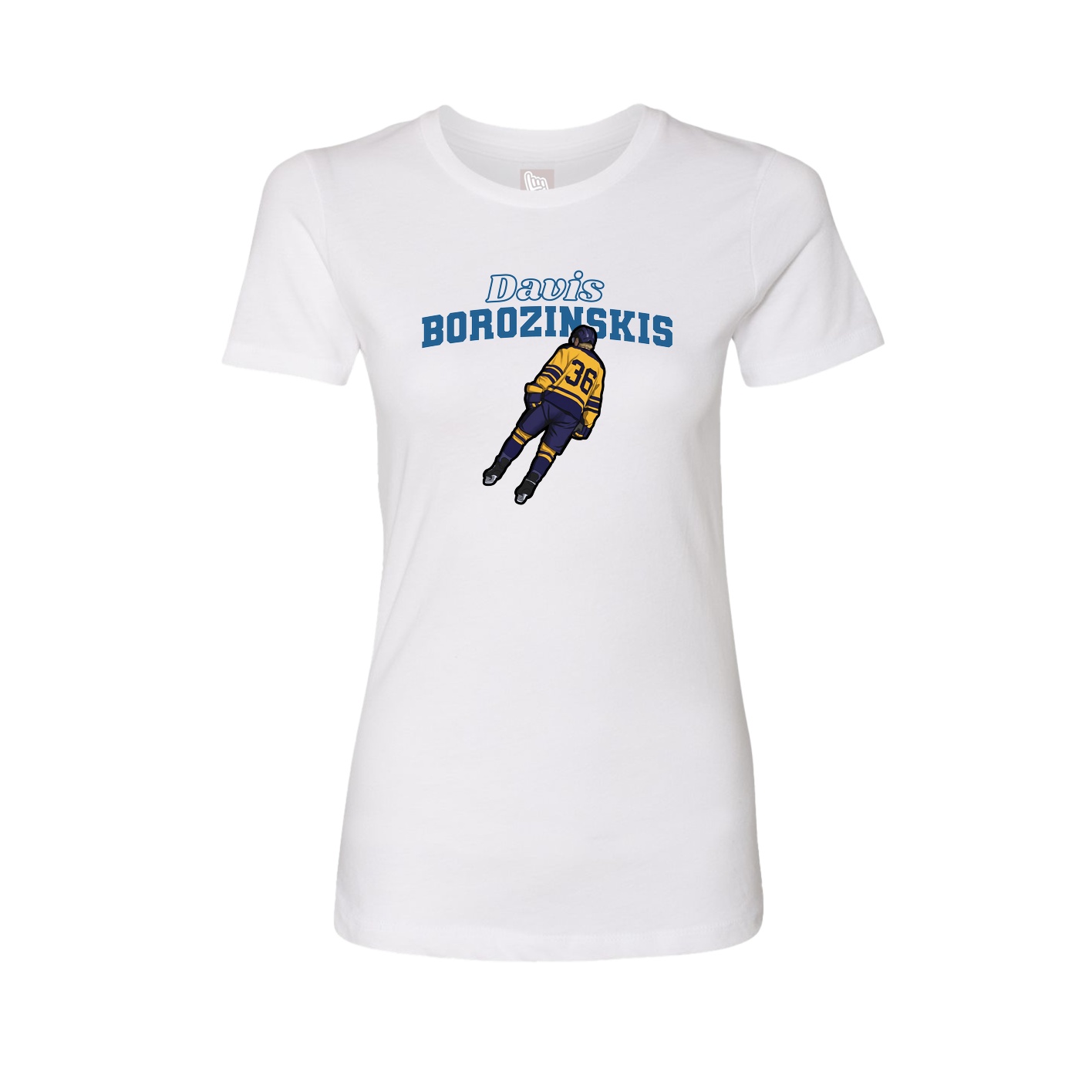 Fitted Women's Tee — Name Arch in White