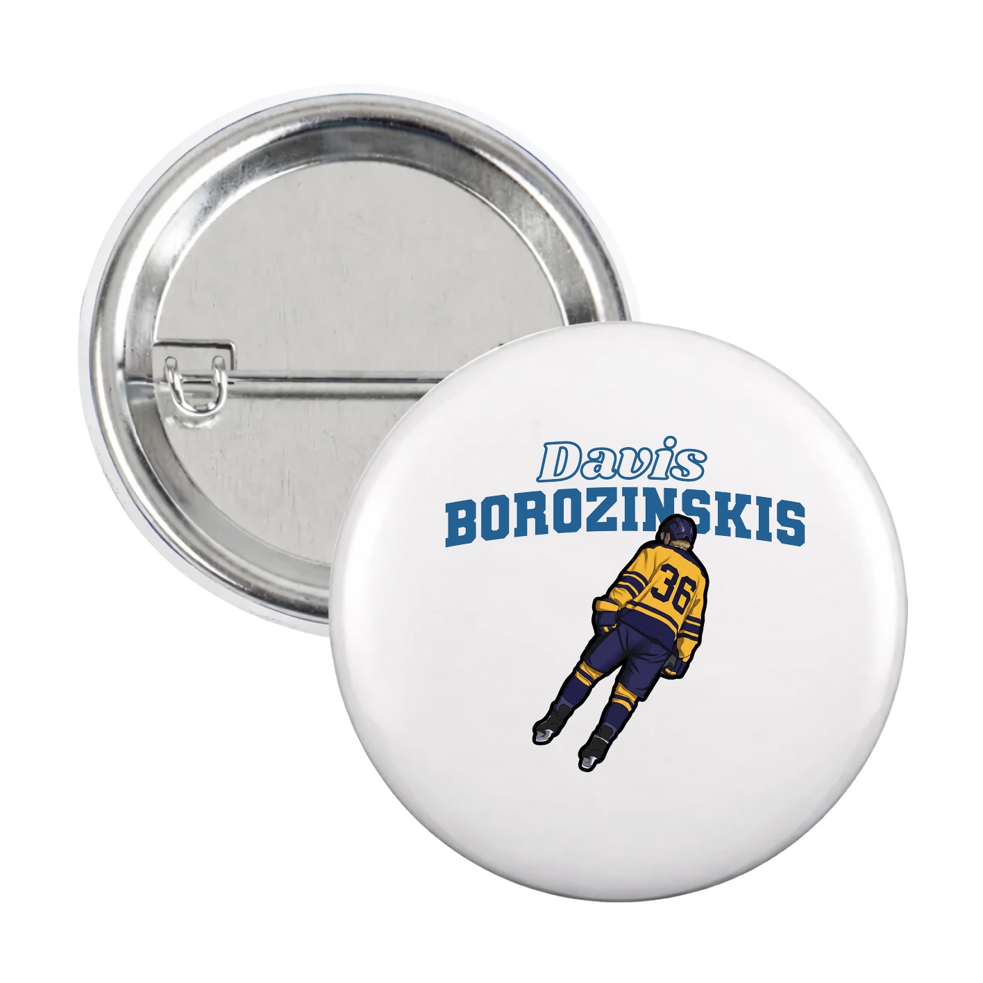 Game Day Button — Name Arch in White