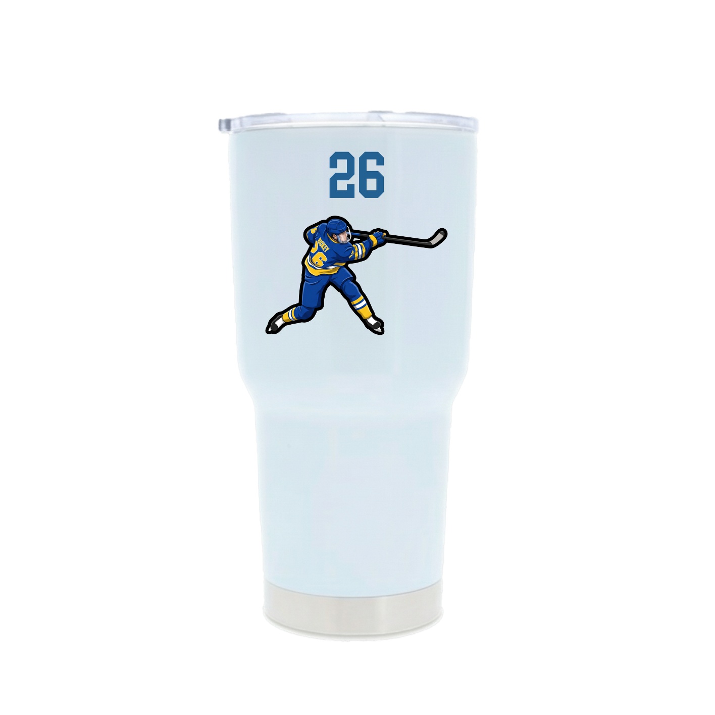 30oz Stainless Steel Tumbler — Number Top in White