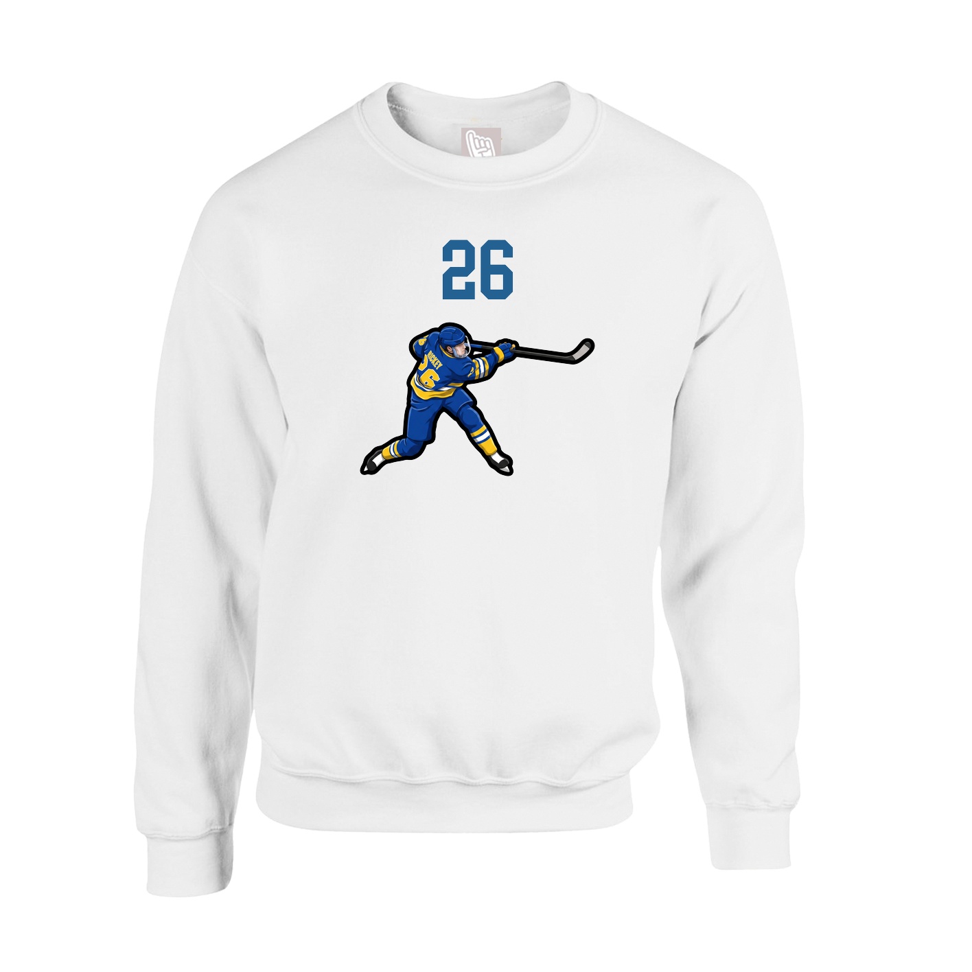 Fleece Crew — Number Top in White