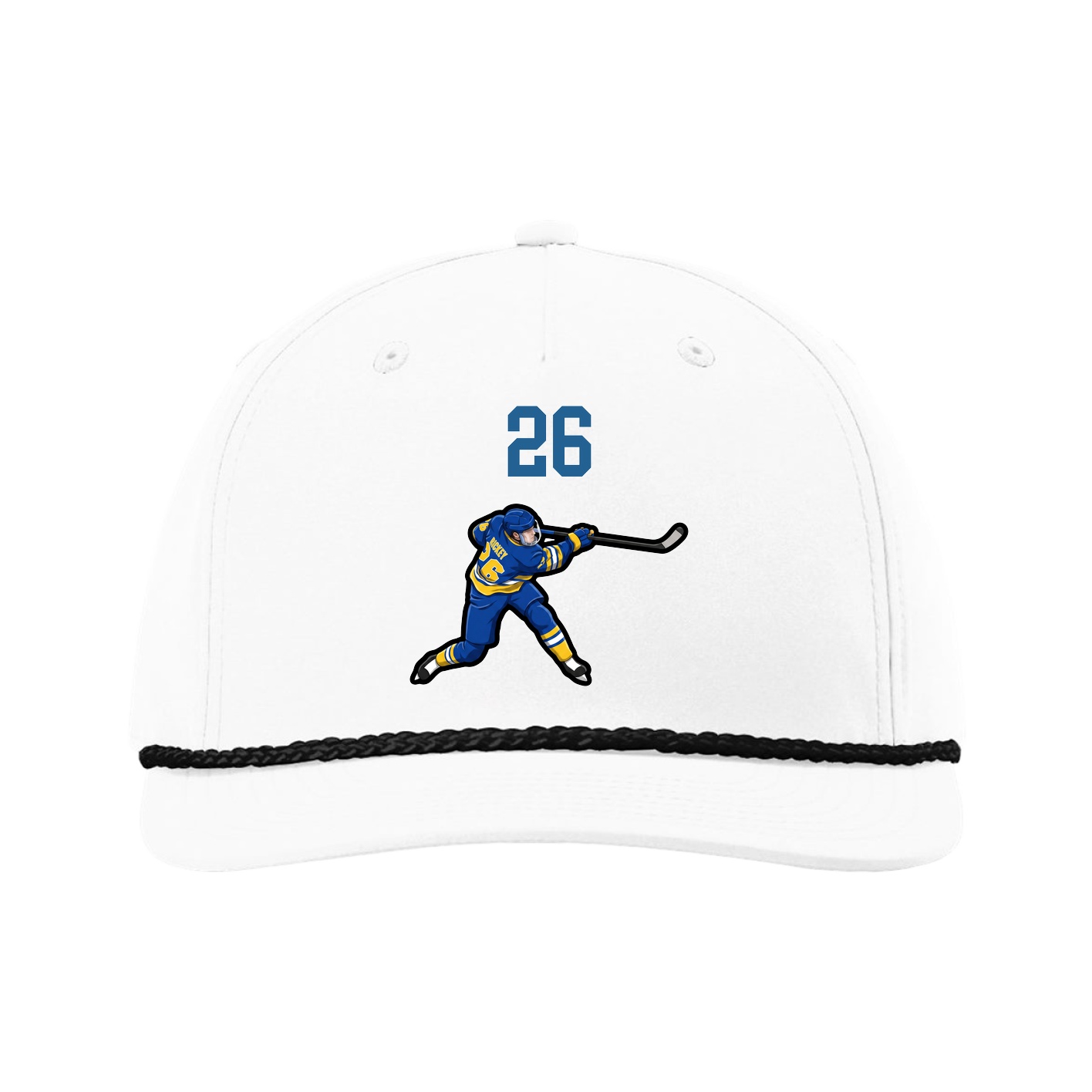 Five-Panel Classic Rope Cap — Number Top in White