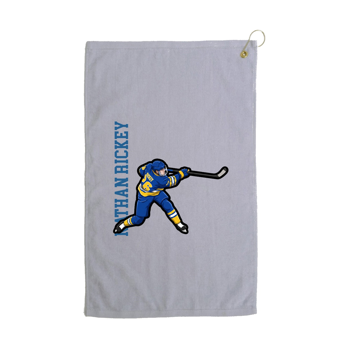Golf Towel — Name Vertical in Grey