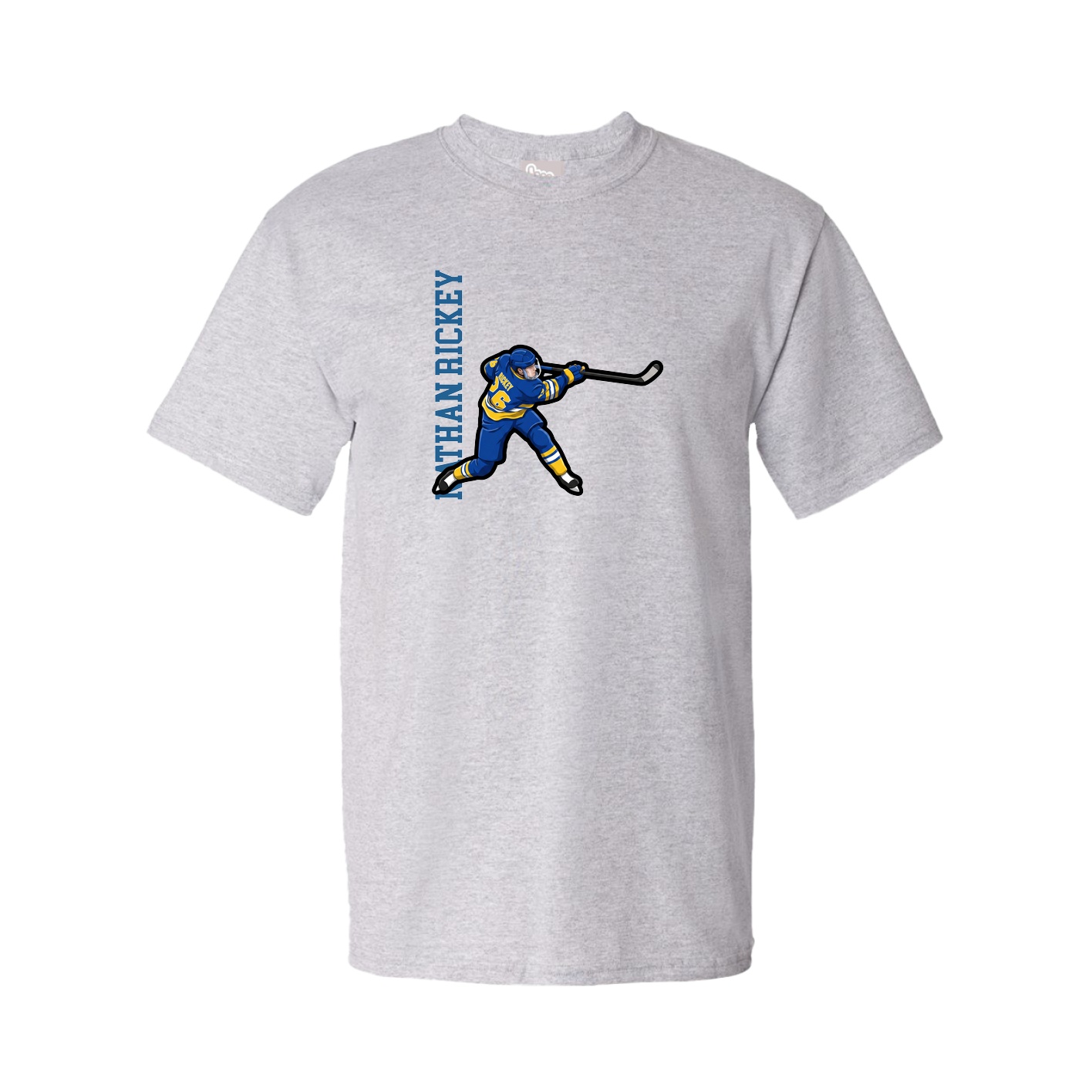 Tee — Name Vertical in Grey